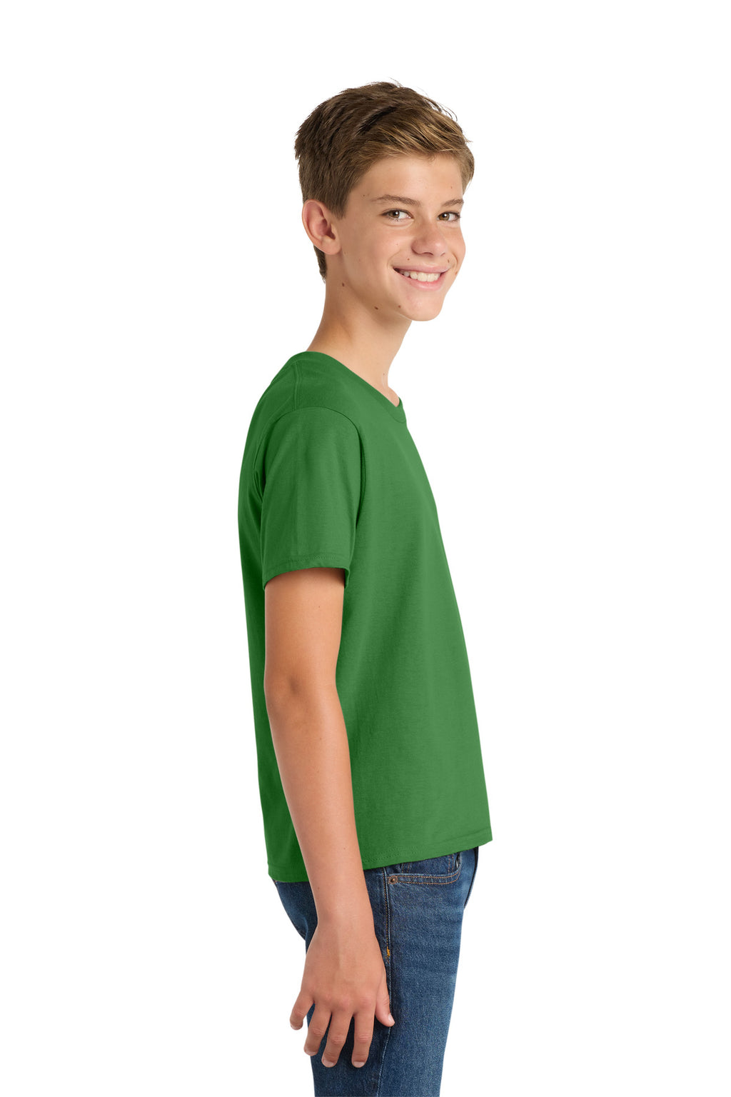 Port & Co Youth Fan Favorite Tee. PC450Y - Kiwi Green - side
