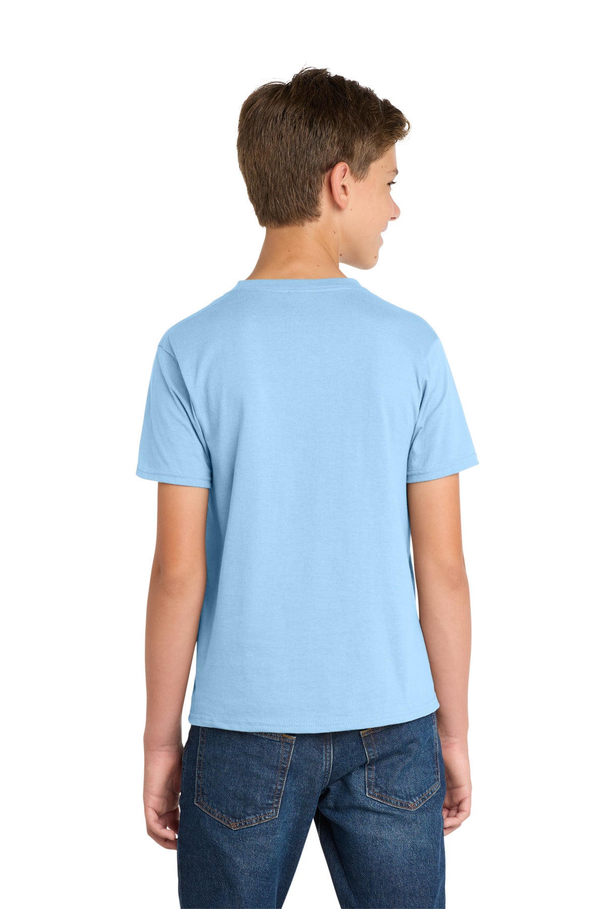Port & Co Youth Fan Favorite Tee. PC450Y - Light Blue - back