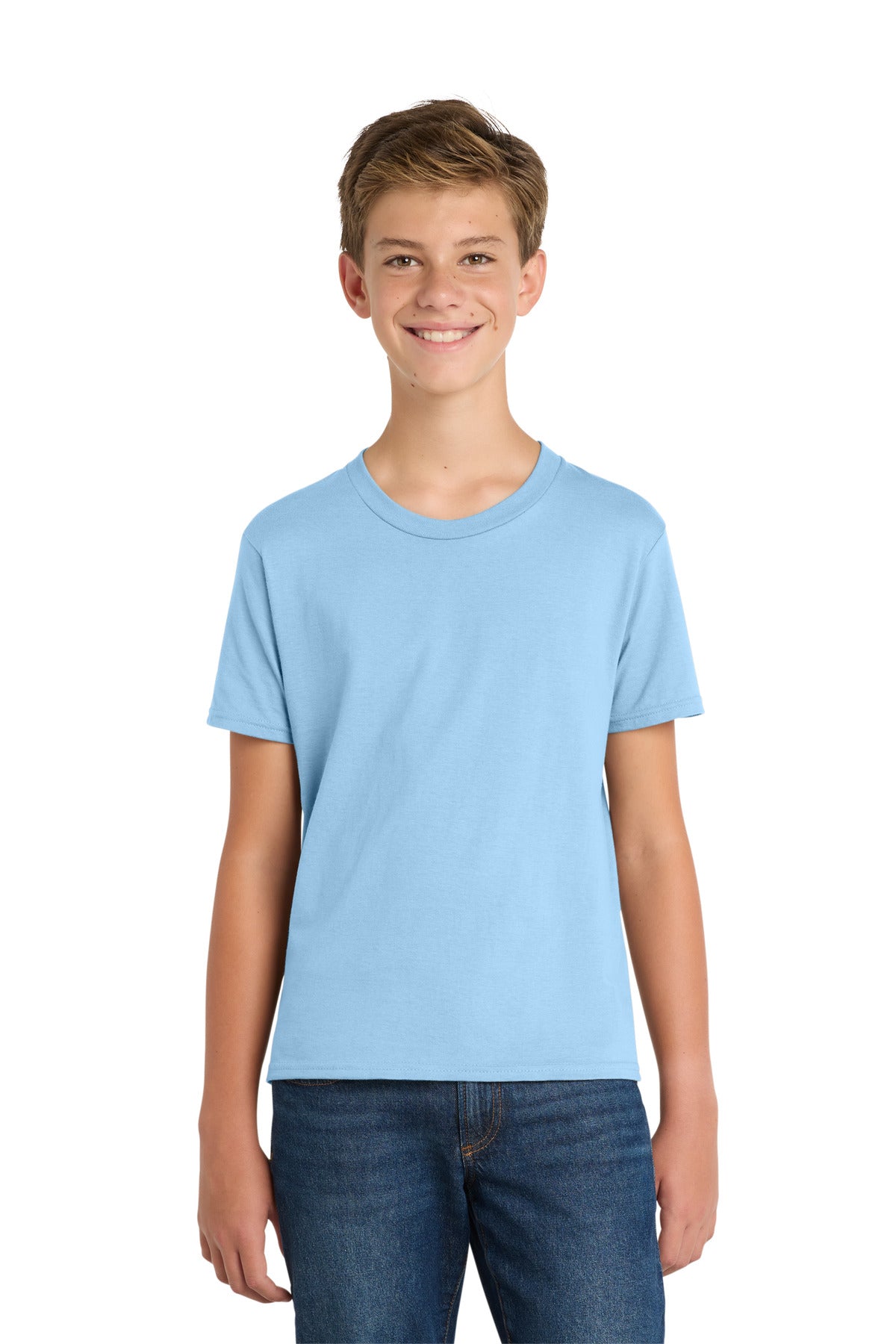 Port & Co Youth Fan Favorite Tee. PC450Y - Light Blue - front
