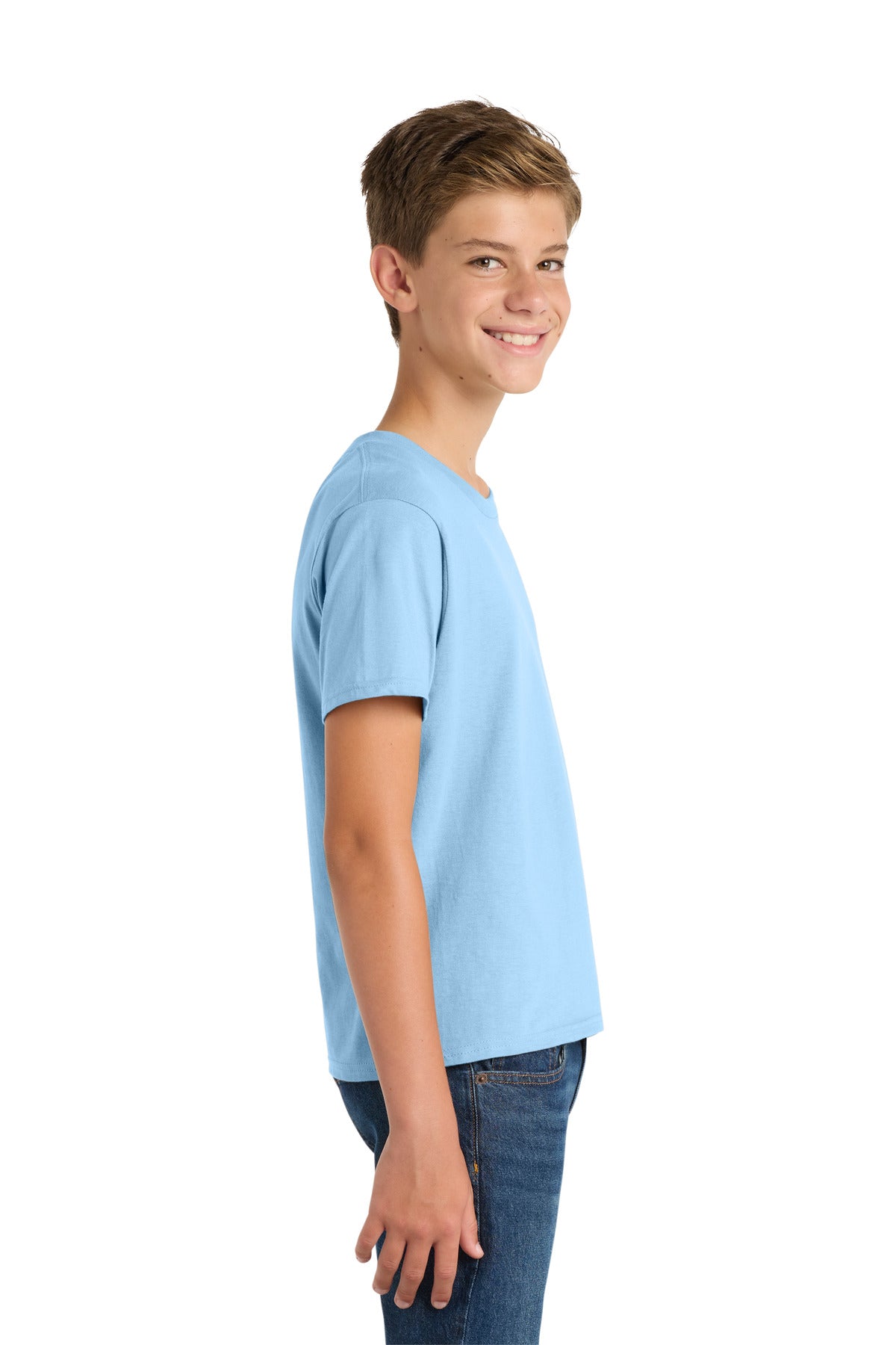 Port & Co Youth Fan Favorite Tee. PC450Y - Light Blue - side
