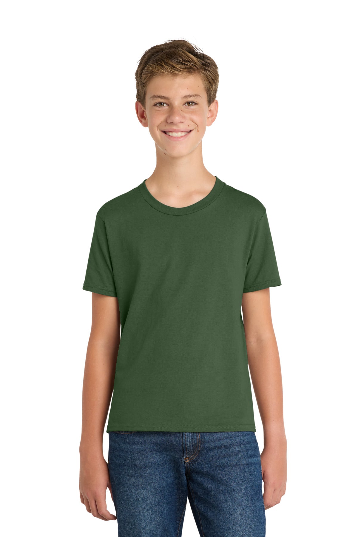 Port & Co Youth Fan Favorite Tee. PC450Y - Olive - front