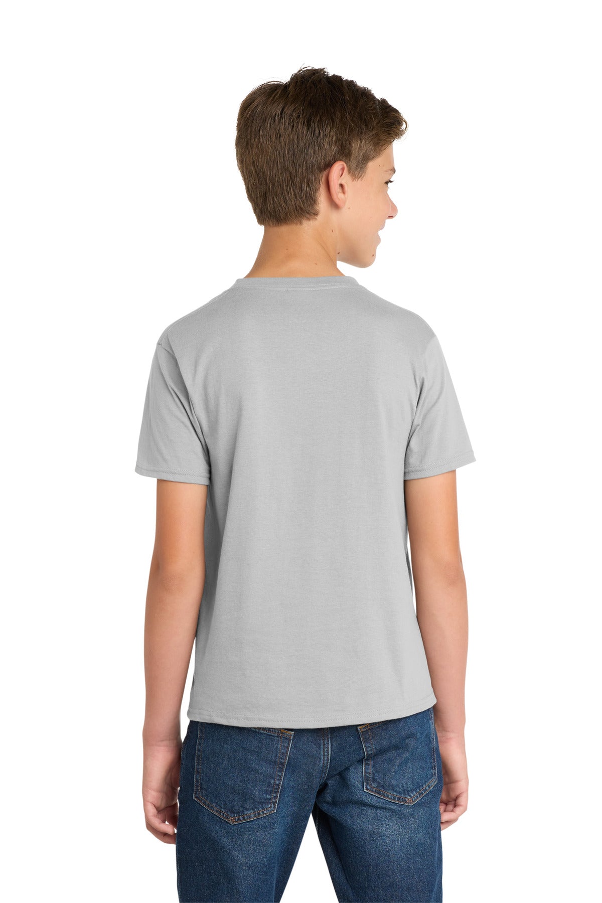 Port & Co Youth Fan Favorite Tee. PC450Y - Silver - back