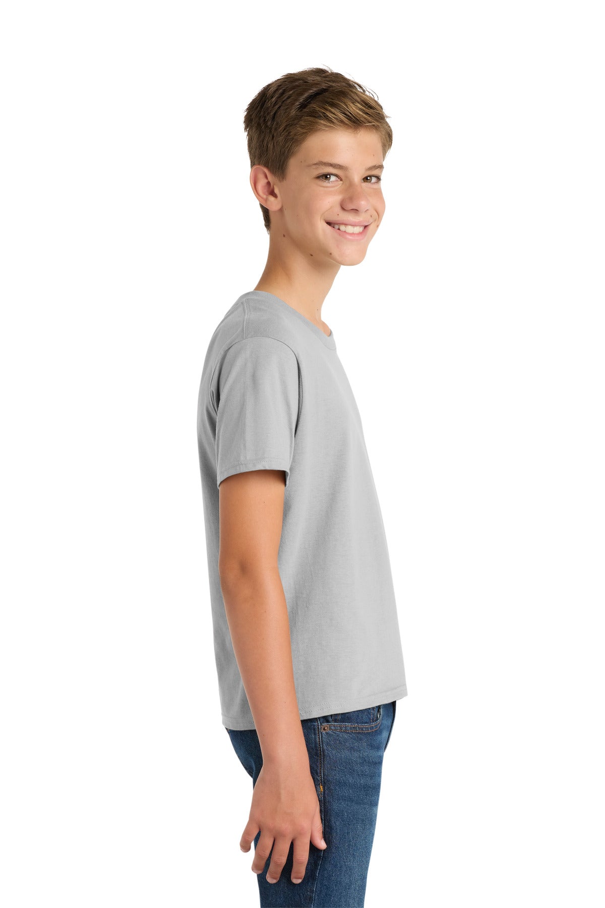 Port & Co Youth Fan Favorite Tee. PC450Y - Silver - side