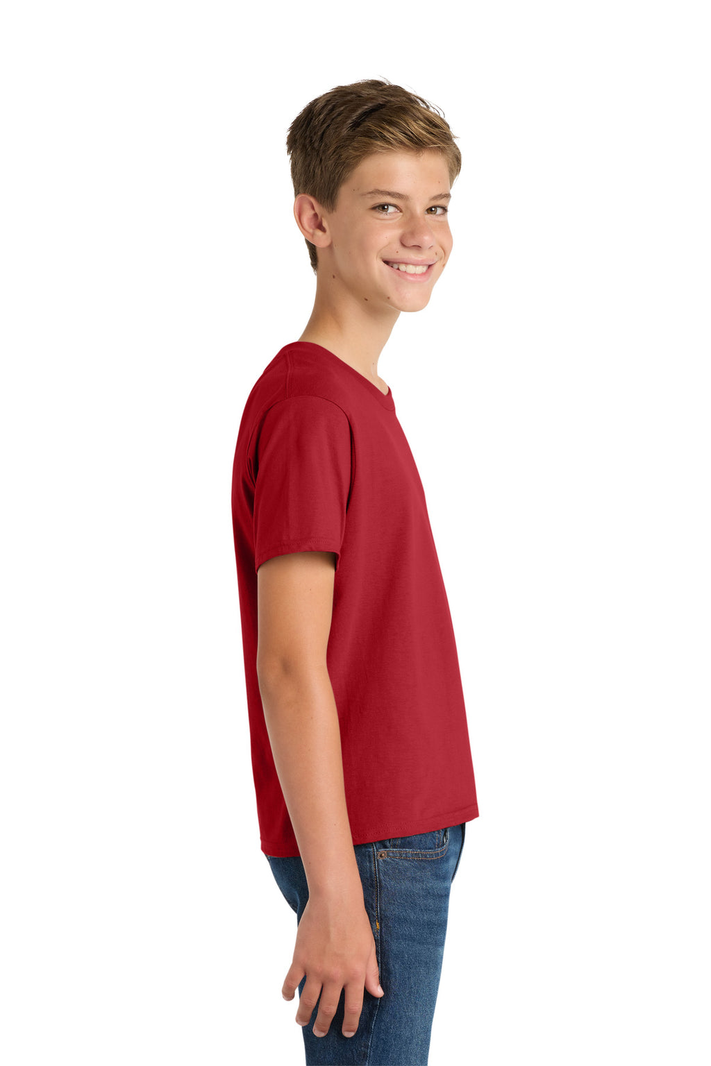 Port & Co Youth Fan Favorite Tee. PC450Y - Team Cardinal - side
