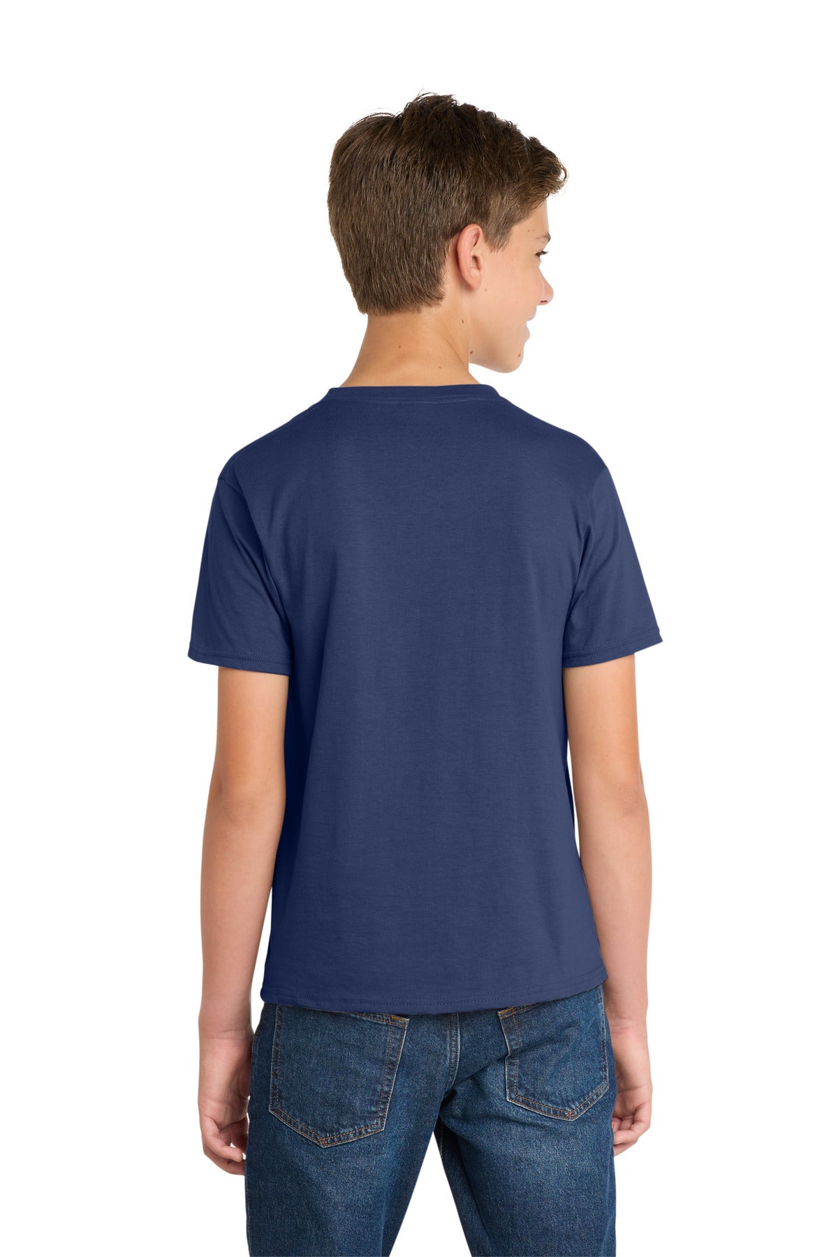Port & Co Youth Fan Favorite Tee. PC450Y - Team Navy - back