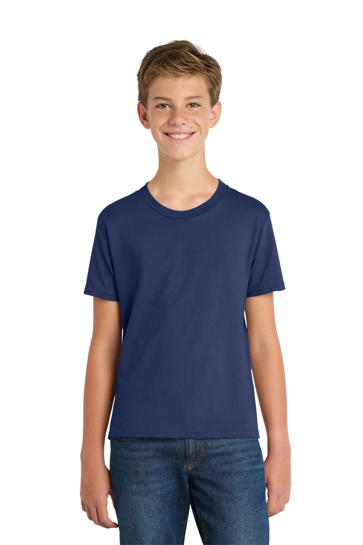Port & Co Youth Fan Favorite Tee. PC450Y - Team Navy - front