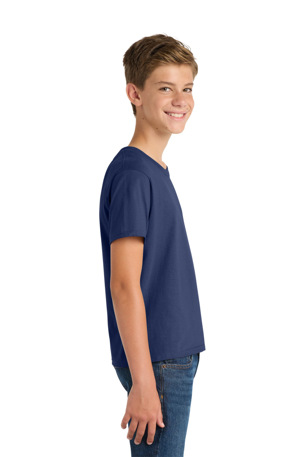 Port & Co Youth Fan Favorite Tee. PC450Y - Team Navy - side