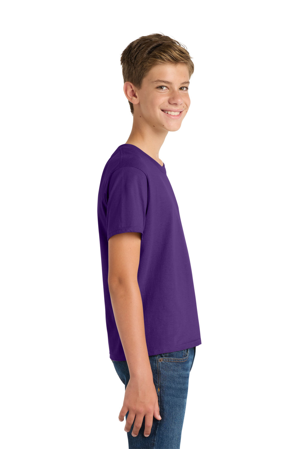 Port & Co Youth Fan Favorite Tee. PC450Y - Team Purple - side