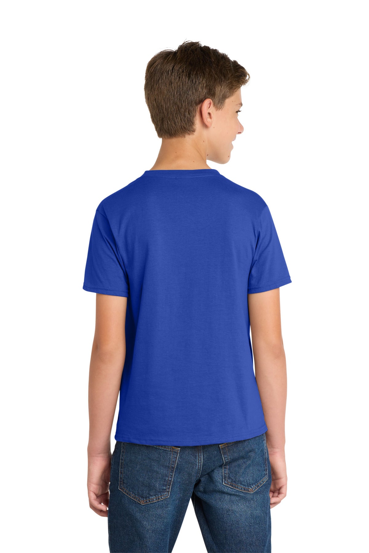 Port & Co Youth Fan Favorite Tee. PC450Y - True Royal - back