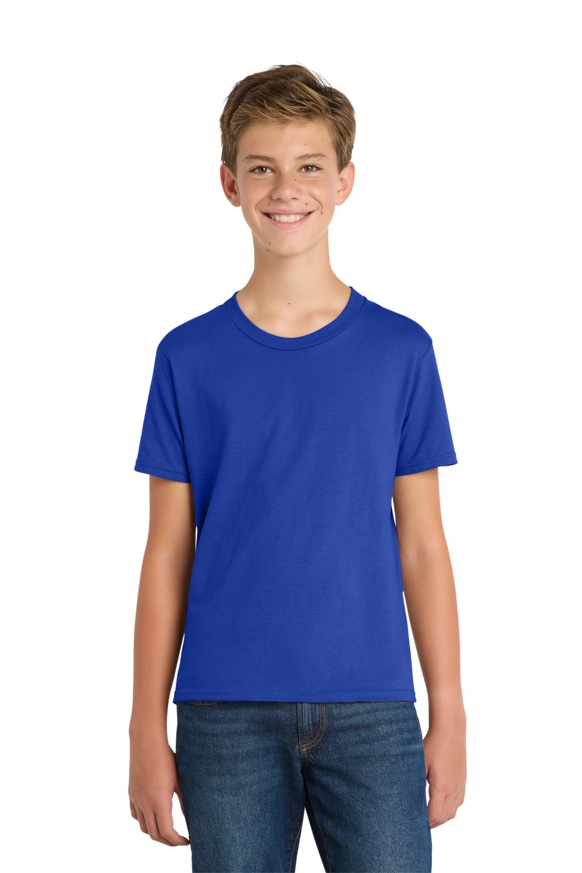 Port & Co Youth Fan Favorite Tee. PC450Y - True Royal - front