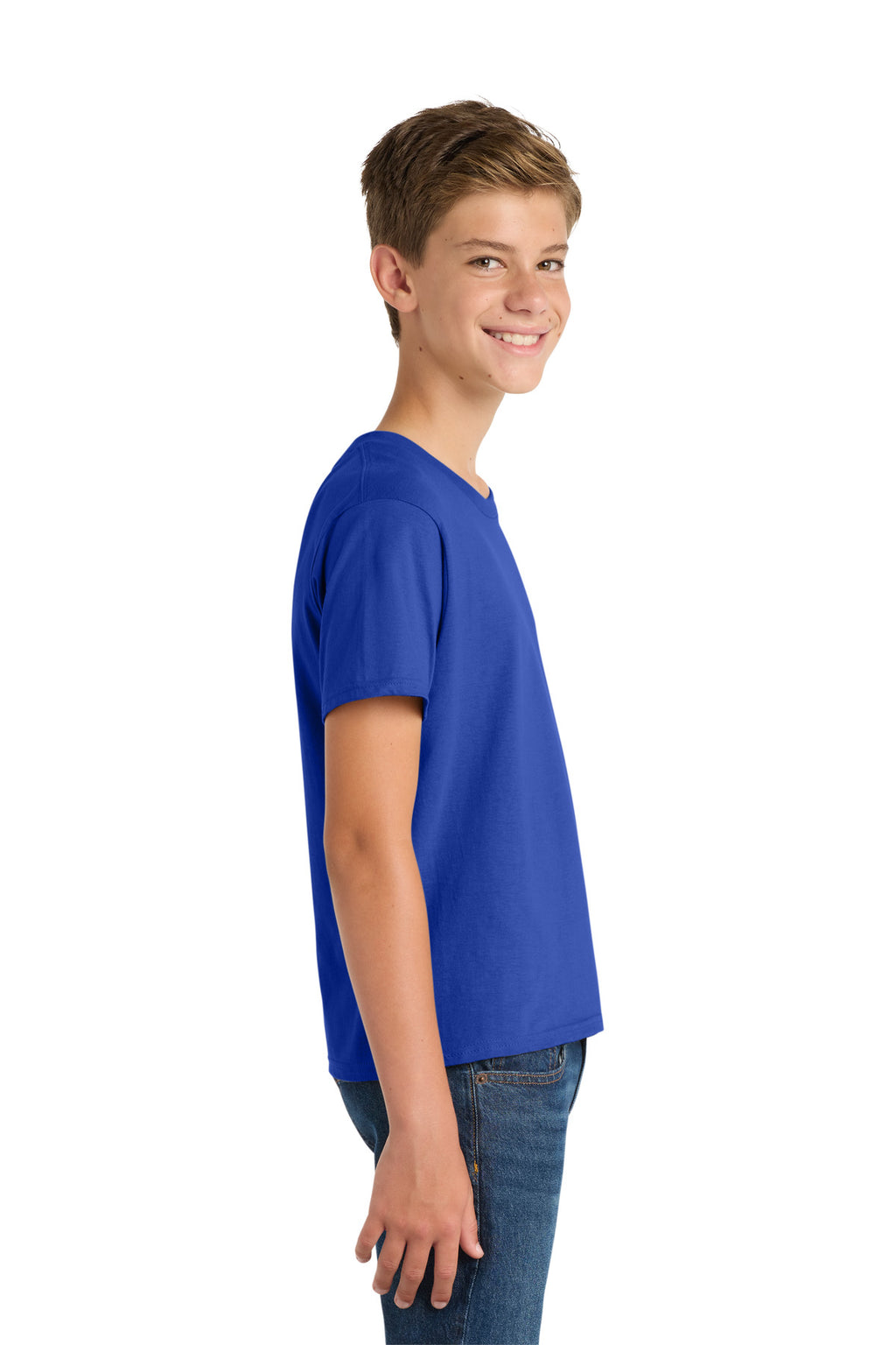 Port & Co Youth Fan Favorite Tee. PC450Y - True Royal - side