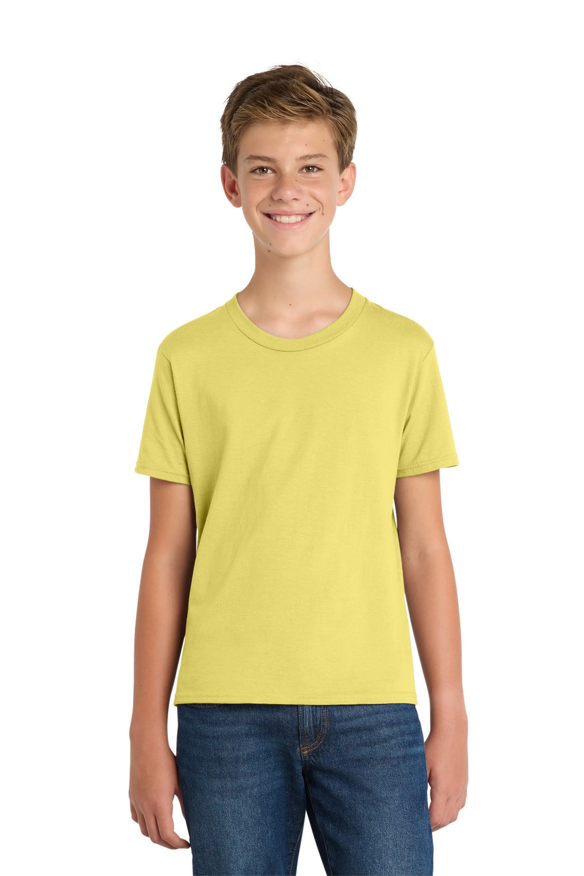 Port & Co Youth Fan Favorite Tee. PC450Y - Yellow - front