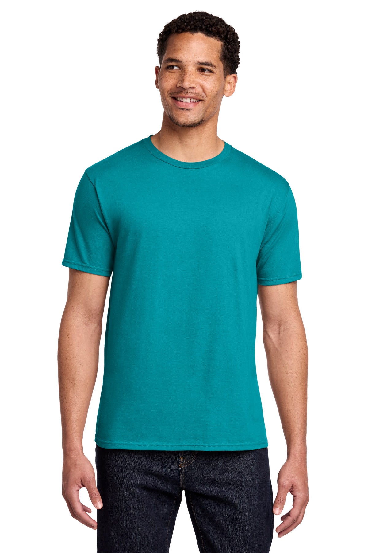 Port & Co Fan Favorite Tee. PC450 - Bright Aqua - front