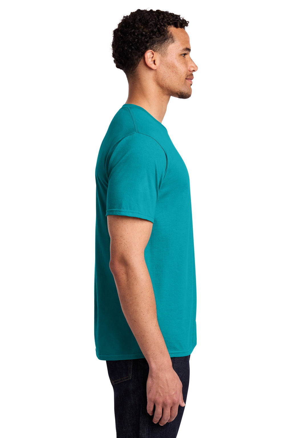 Port & Co Fan Favorite Tee. PC450 - Bright Aqua - side