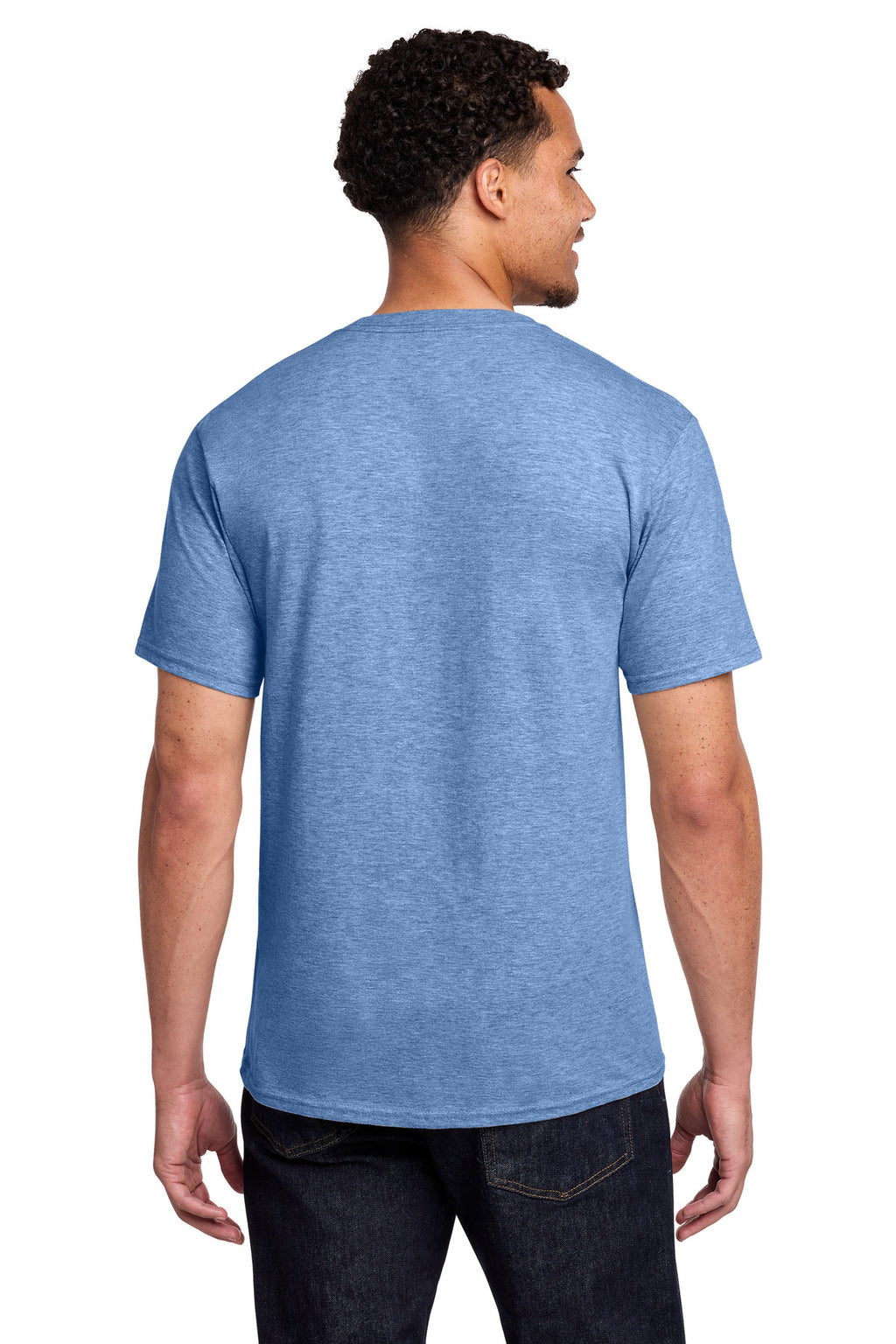 Port & Co Fan Favorite Tee. PC450 - Carolina Blue Heather - back