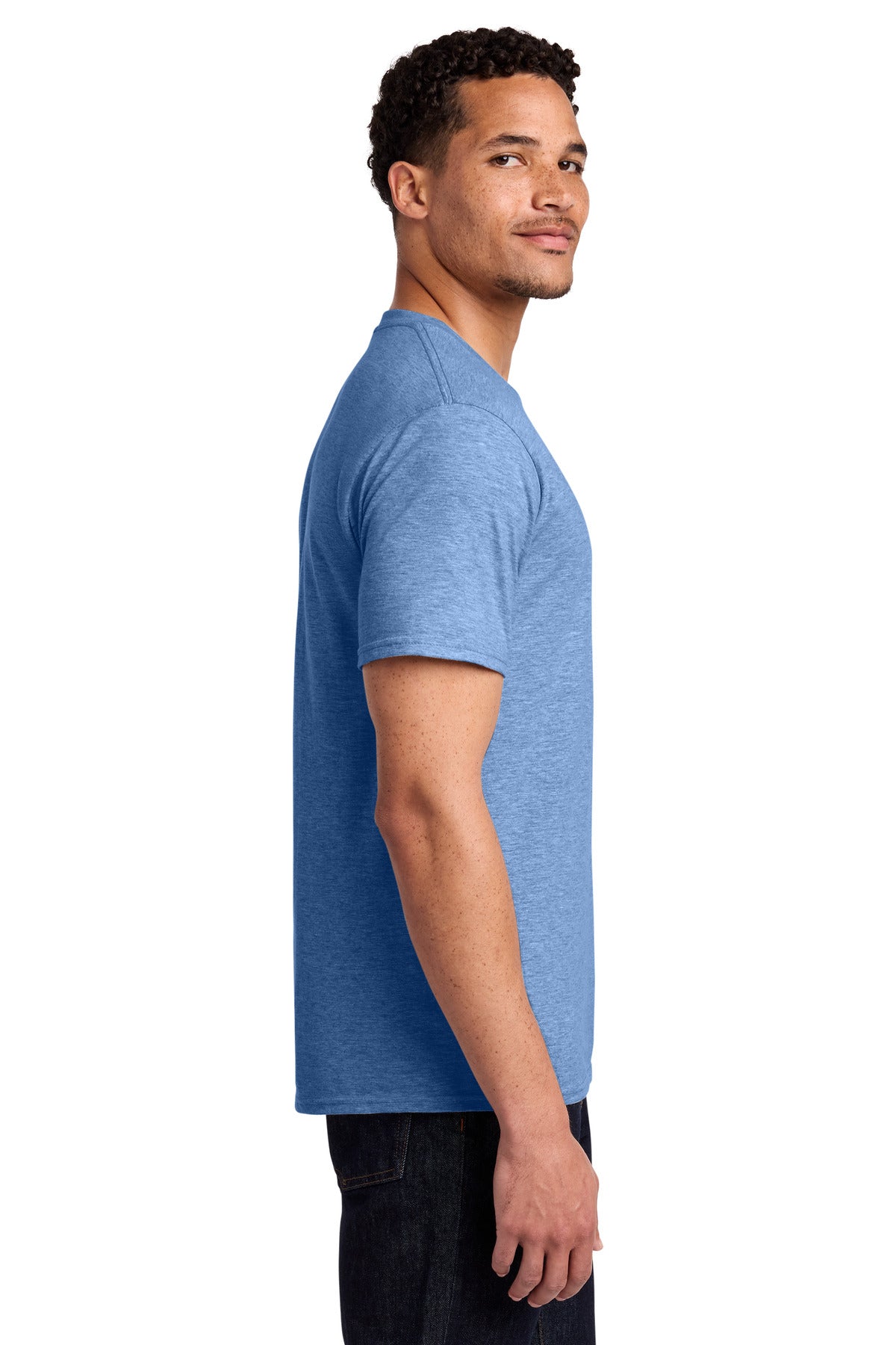 Port & Co Fan Favorite Tee. PC450 - Carolina Blue Heather - side