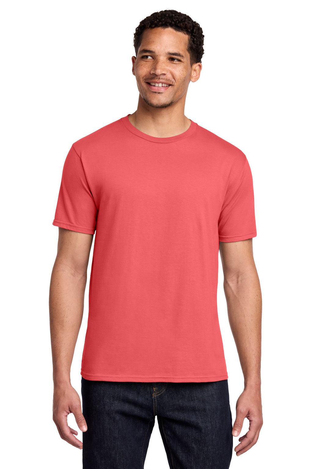 Port & Co Fan Favorite Tee. PC450 - Coral - front