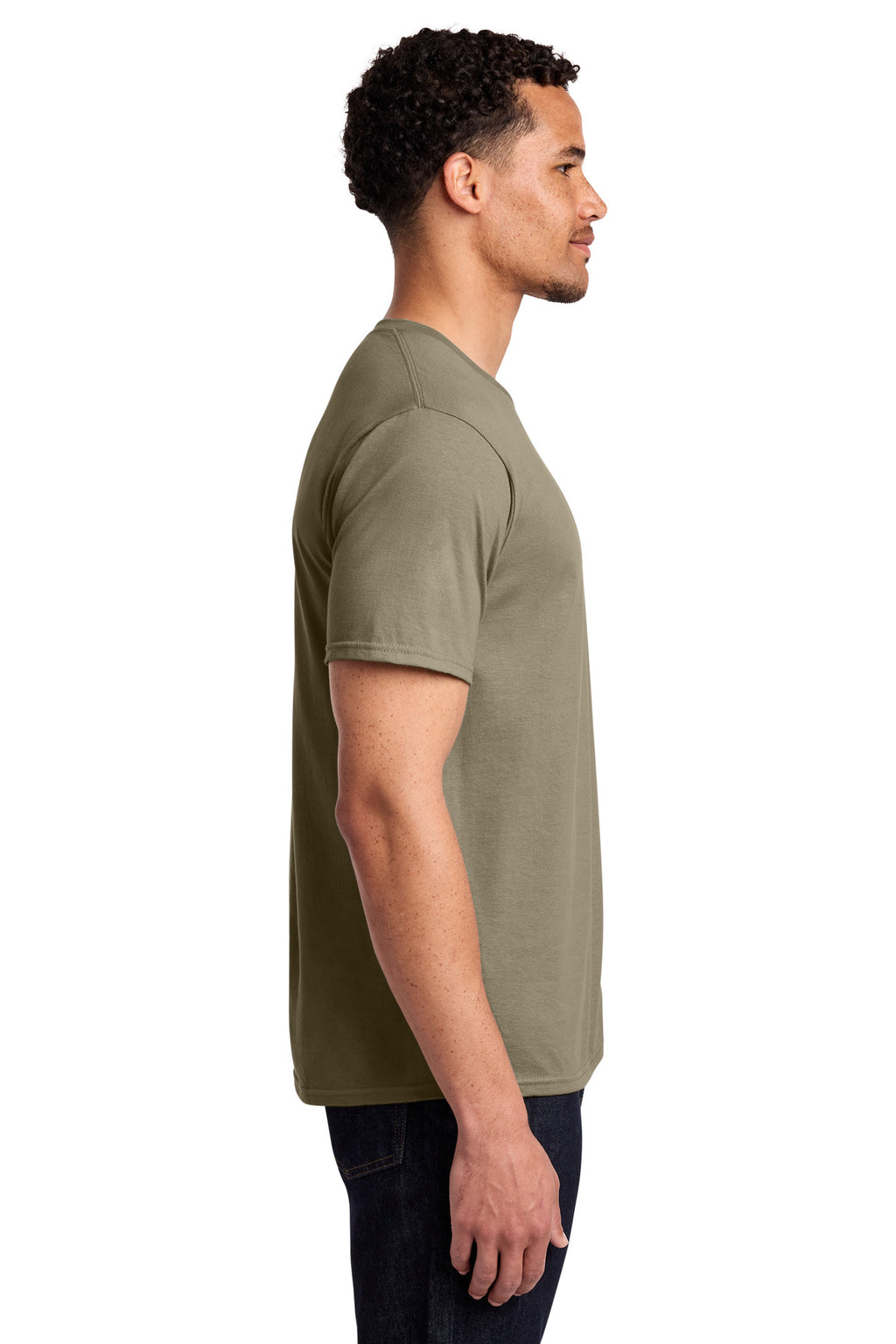 Port & Co Fan Favorite Tee. PC450 - Coyote Brown - side
