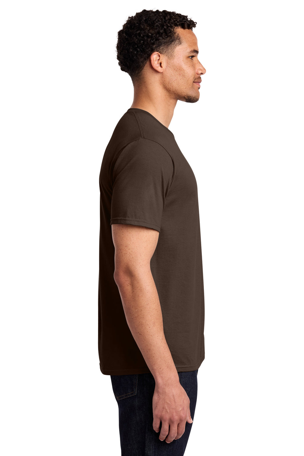 Port & Co Fan Favorite Tee. PC450 - Dark Chocolate Brown - side