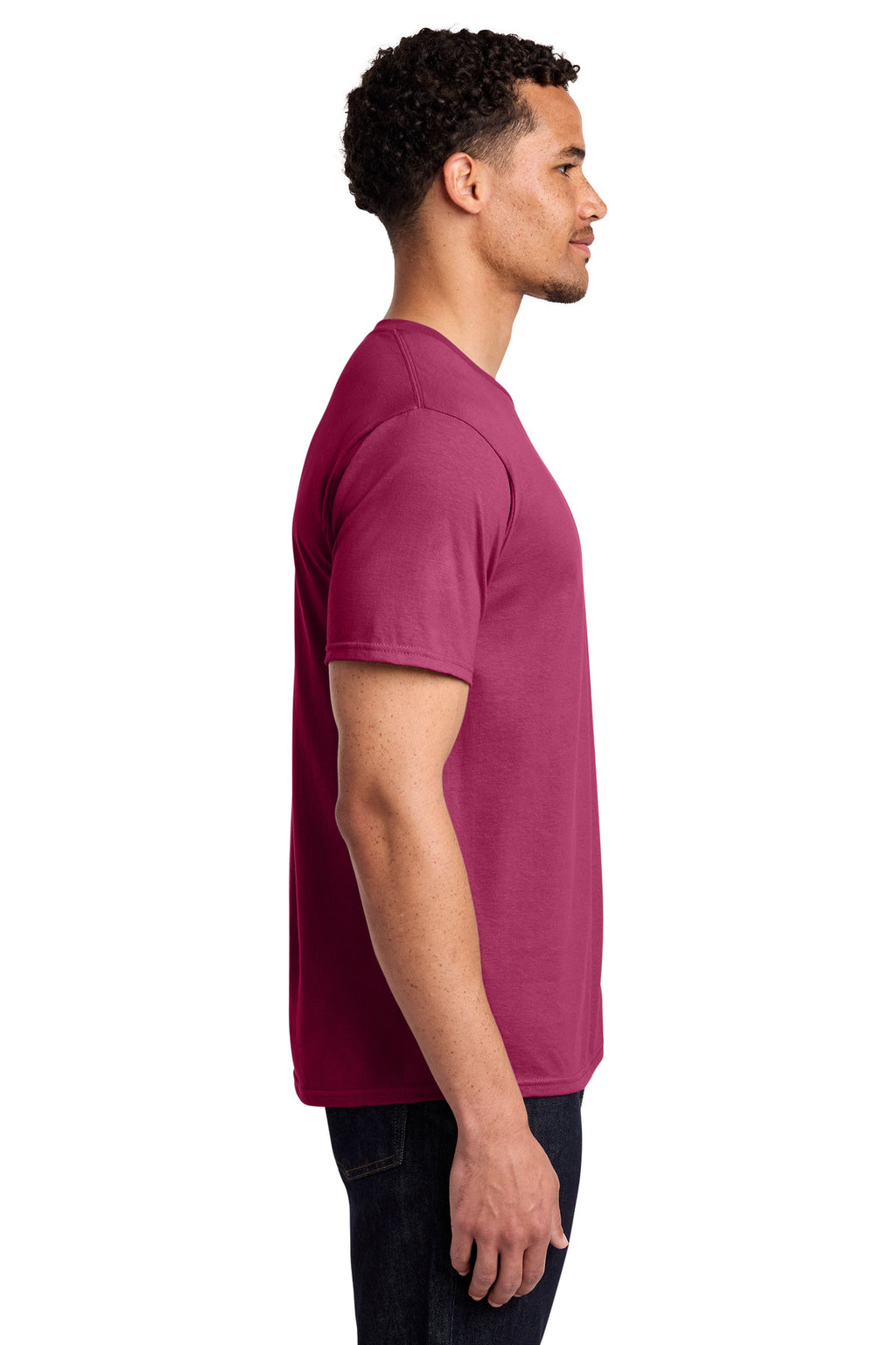 Port & Co Fan Favorite Tee. PC450 - Flush Pink - side