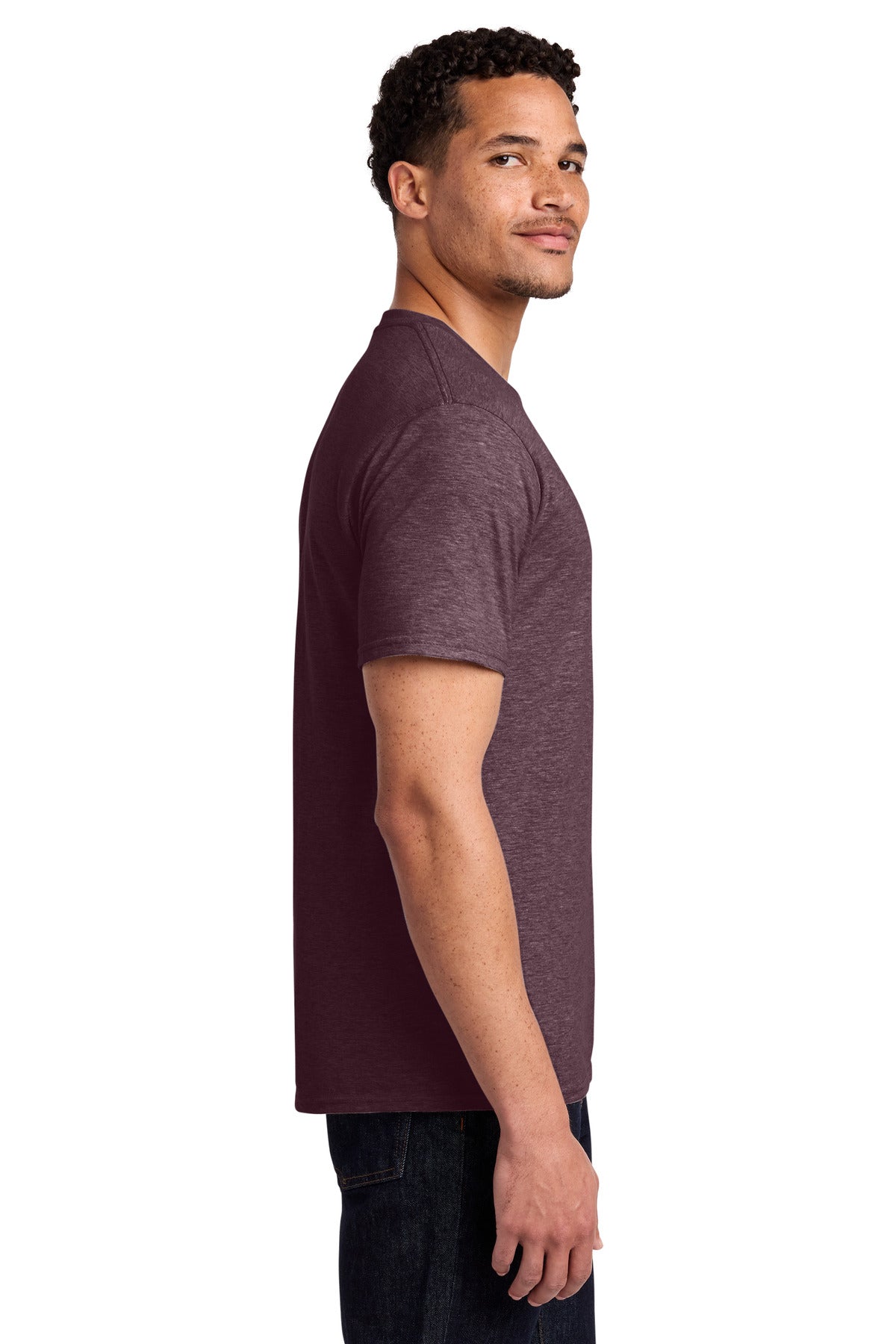Port & Co Fan Favorite Tee. PC450 - Heather Athletic Maroon - side