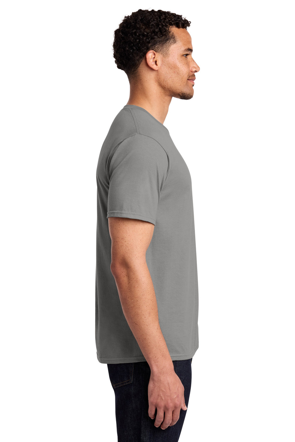 Port & Co Fan Favorite Tee. PC450 - Medium Grey - side