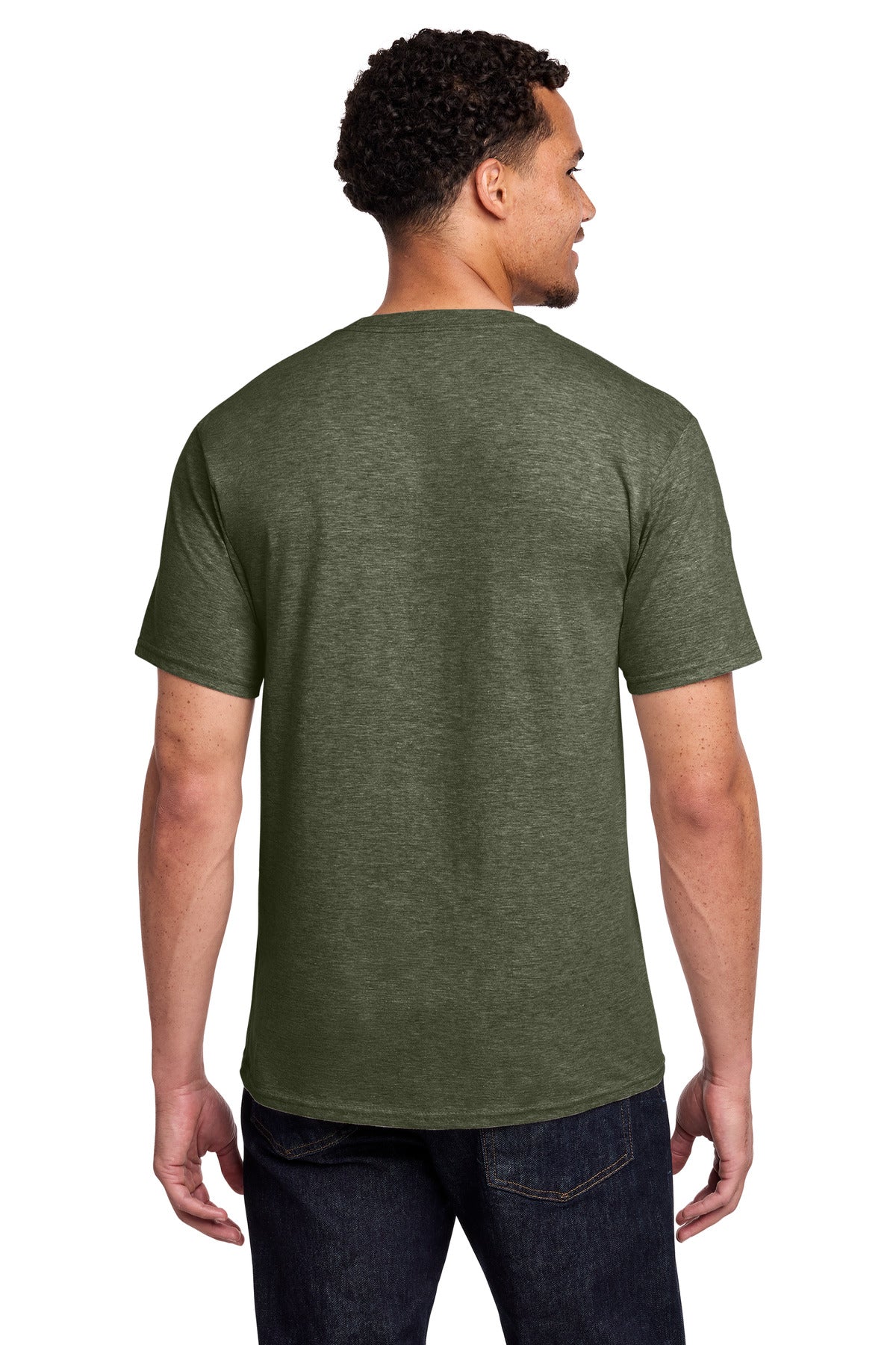 Port & Co Fan Favorite Tee. PC450 - Military Green Heather - back