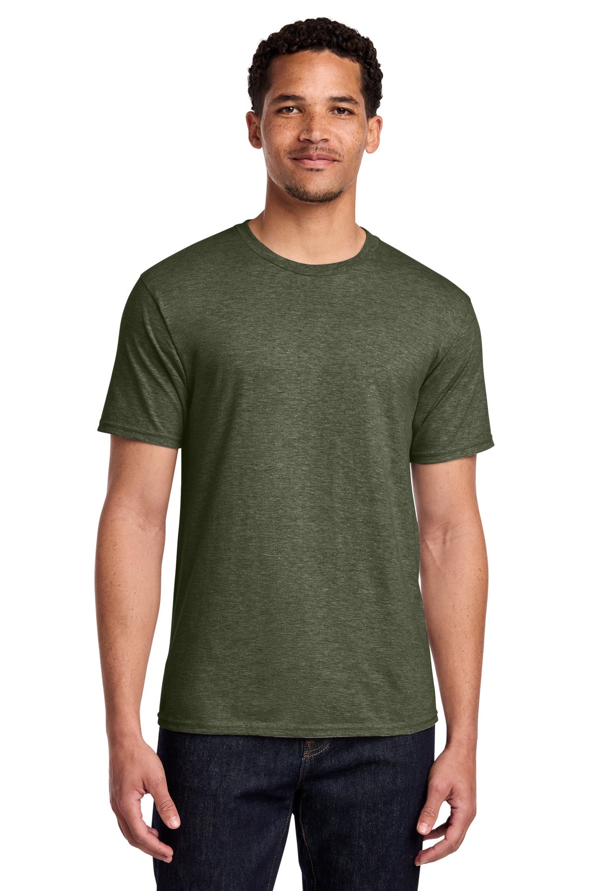 Port & Co Fan Favorite Tee. PC450 - Military Green Heather - front