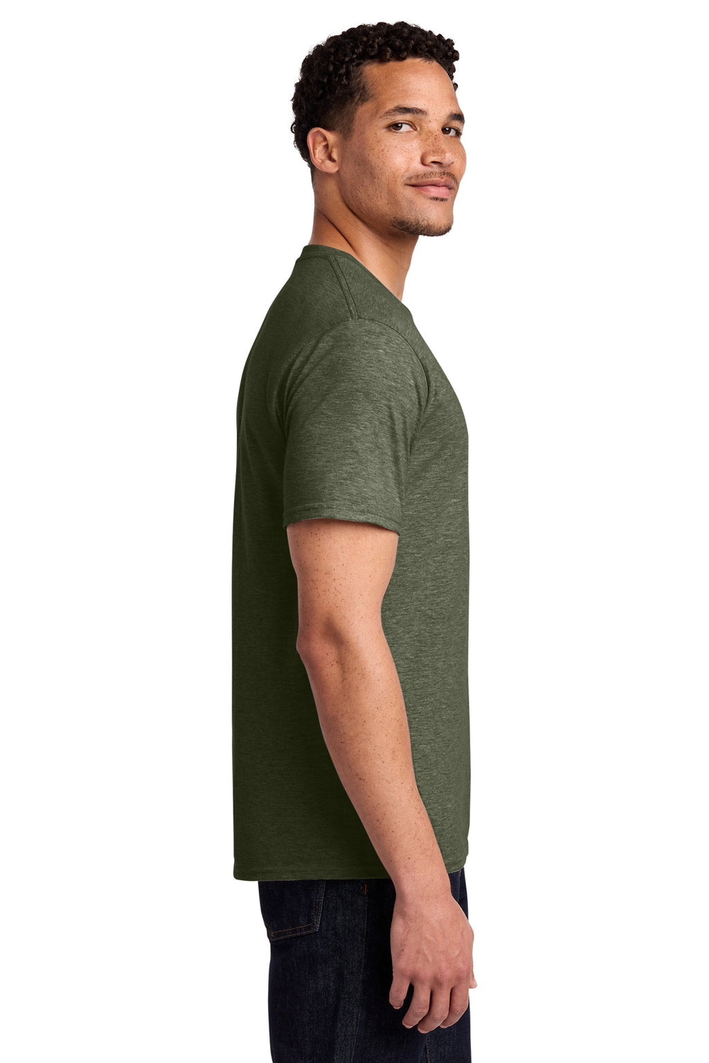 Port & Co Fan Favorite Tee. PC450 - Military Green Heather - side