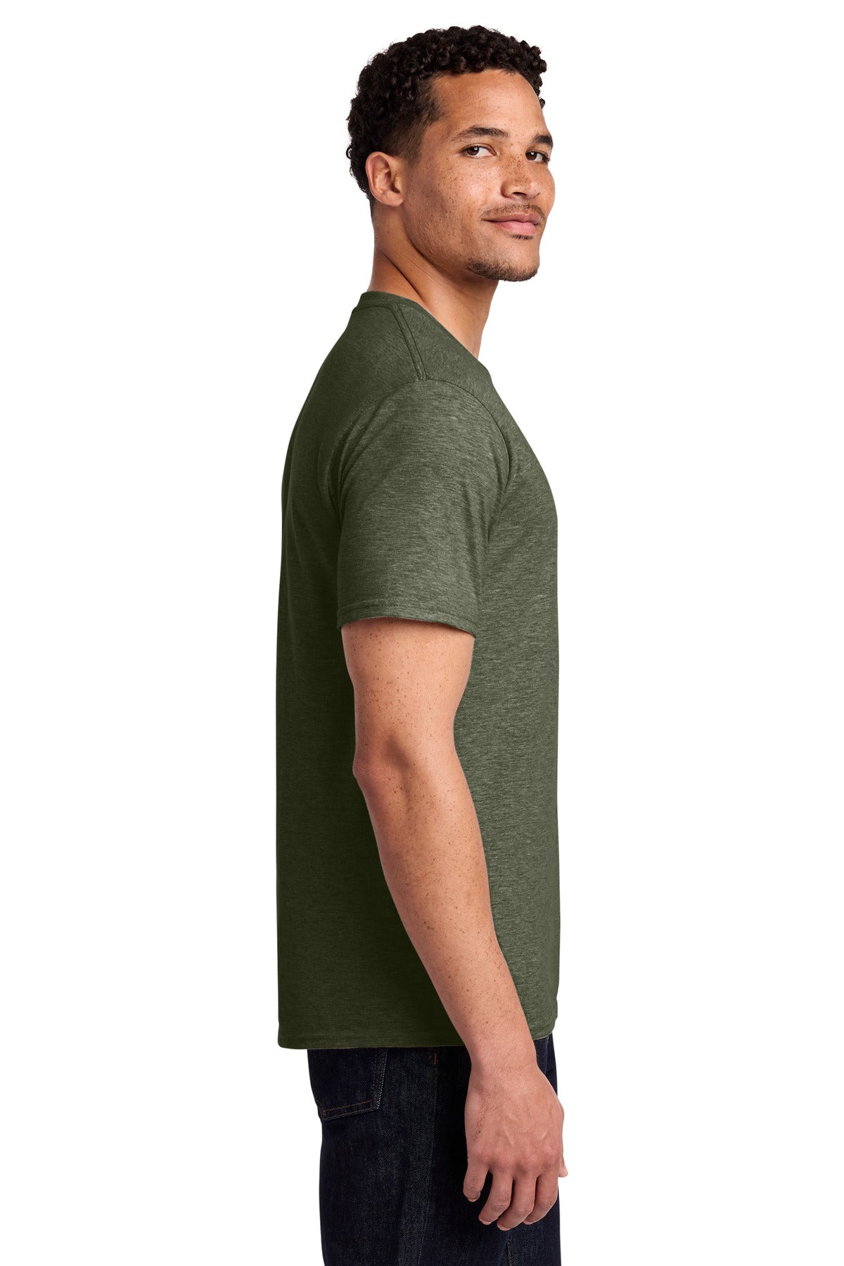 Port & Co Fan Favorite Tee. PC450 - Military Green Heather - side