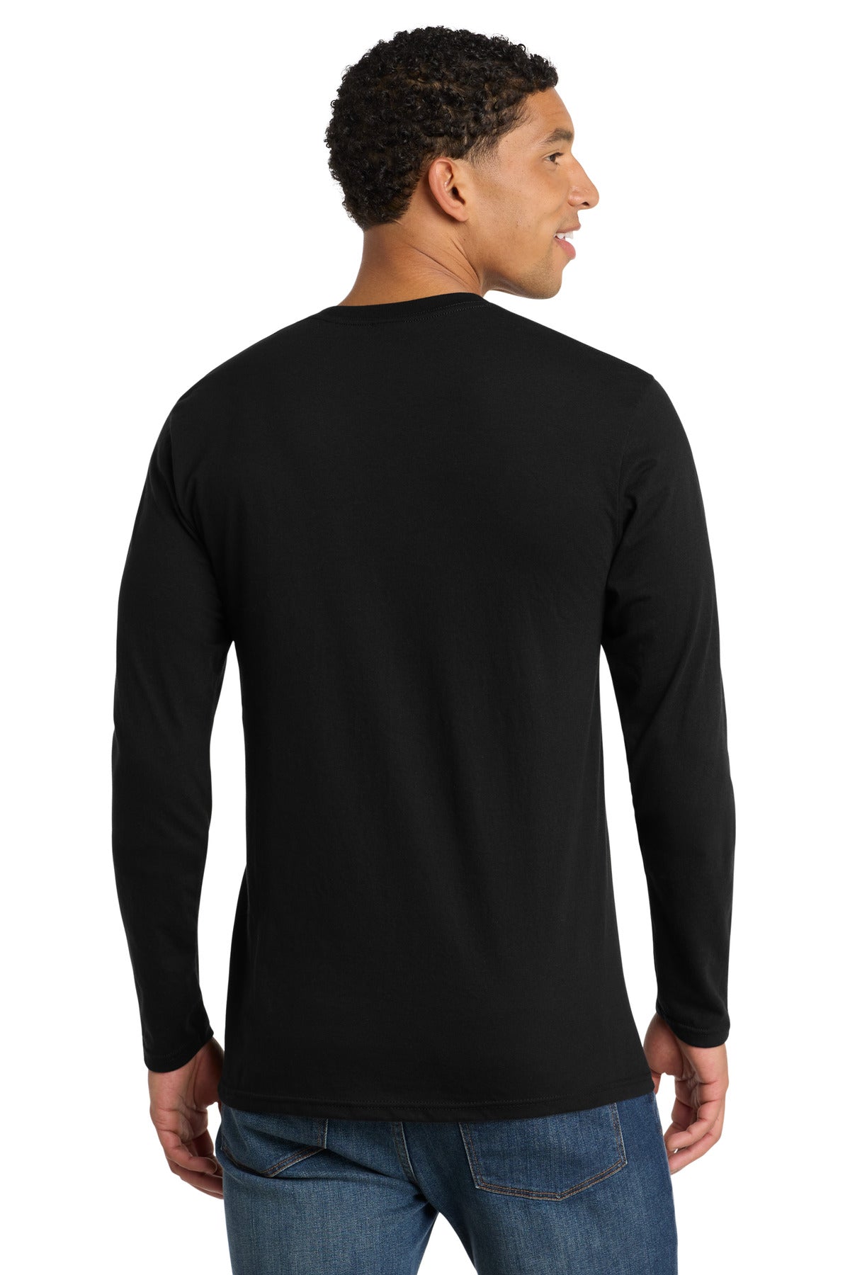 Port & Co Long Sleeve Fan Favorite Blend Tee. PC455LS - Jet Black - back