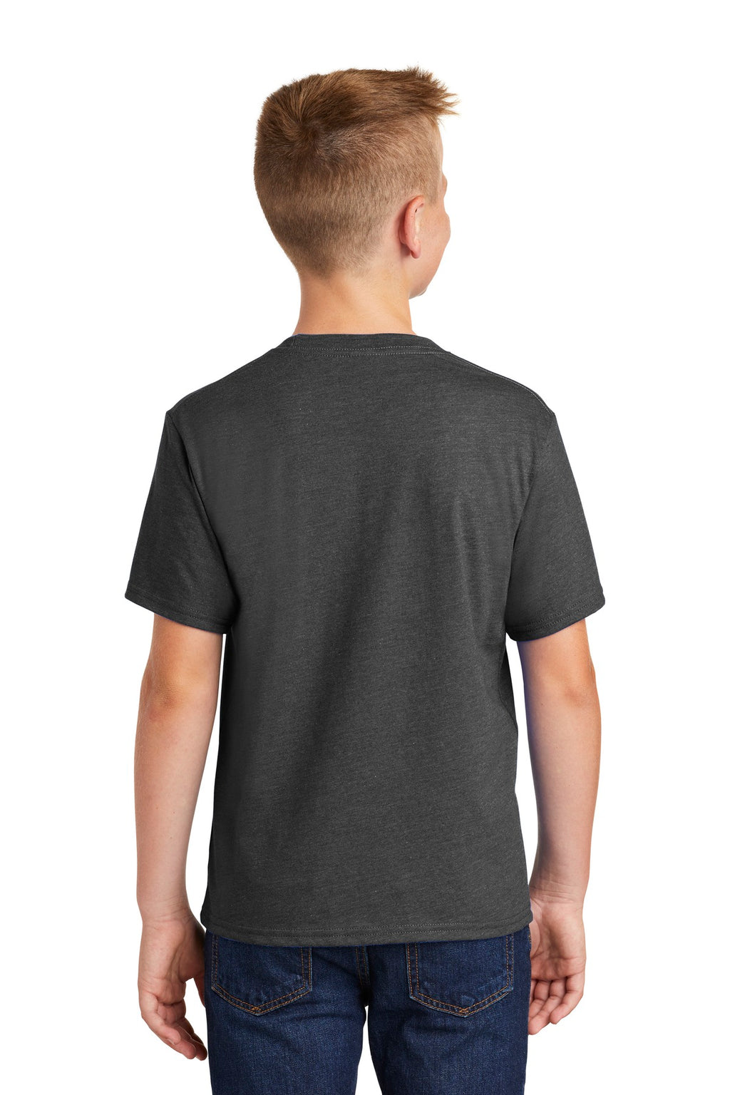 Port & Co Youth Fan Favorite Blend Tee. PC455Y - Black Heather - back
