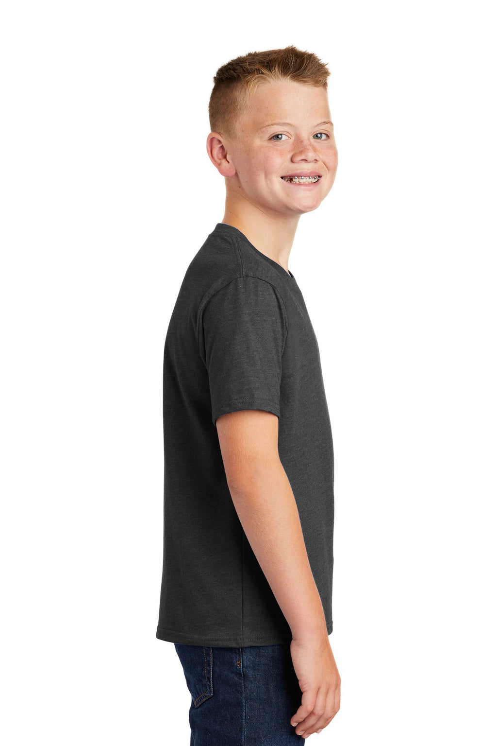 Port & Co Youth Fan Favorite Blend Tee. PC455Y - Black Heather - side