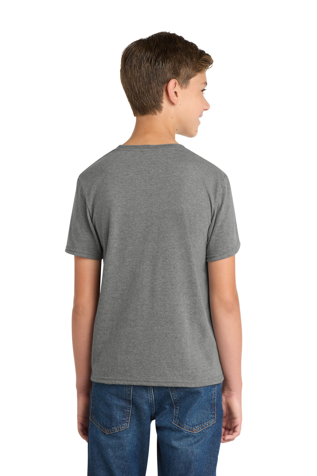 Port & Co Youth Fan Favorite Blend Tee. PC455Y - Graphite Heather - back