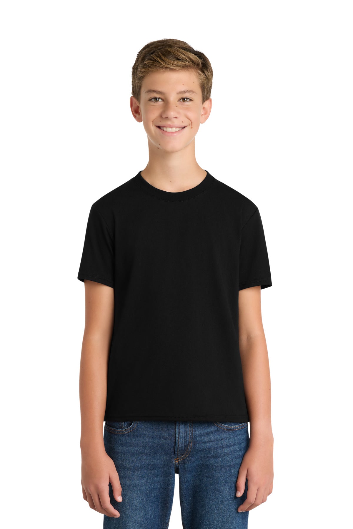 Port & Co Youth Fan Favorite Blend Tee. PC455Y - Jet Black - front