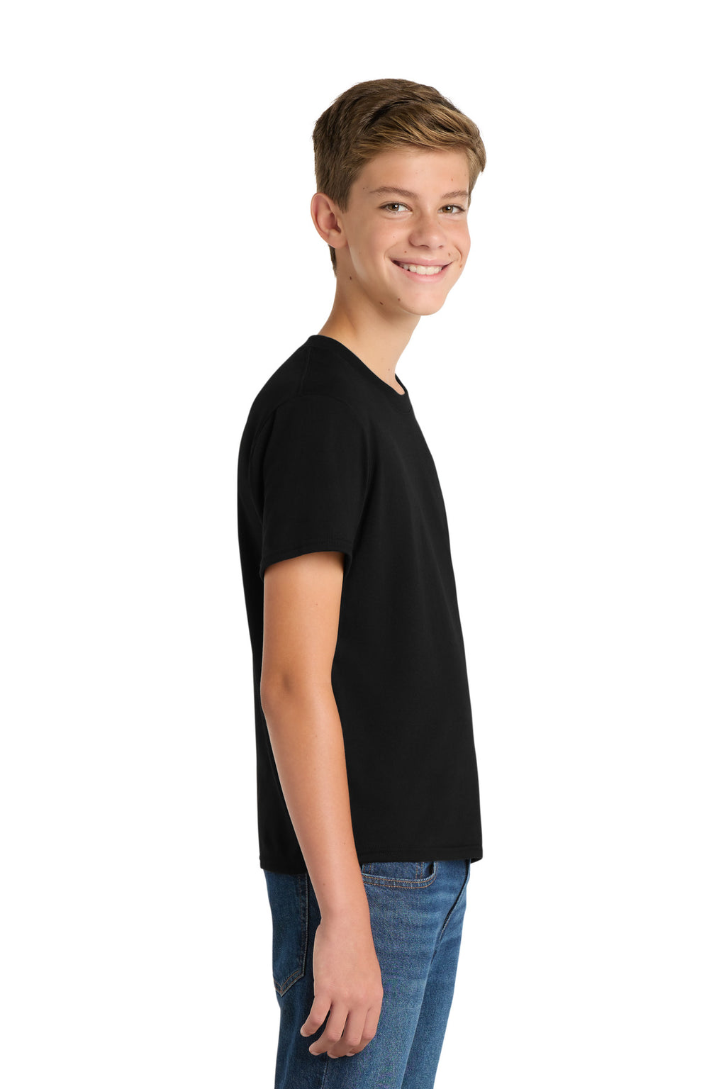Port & Co Youth Fan Favorite Blend Tee. PC455Y - Jet Black - side