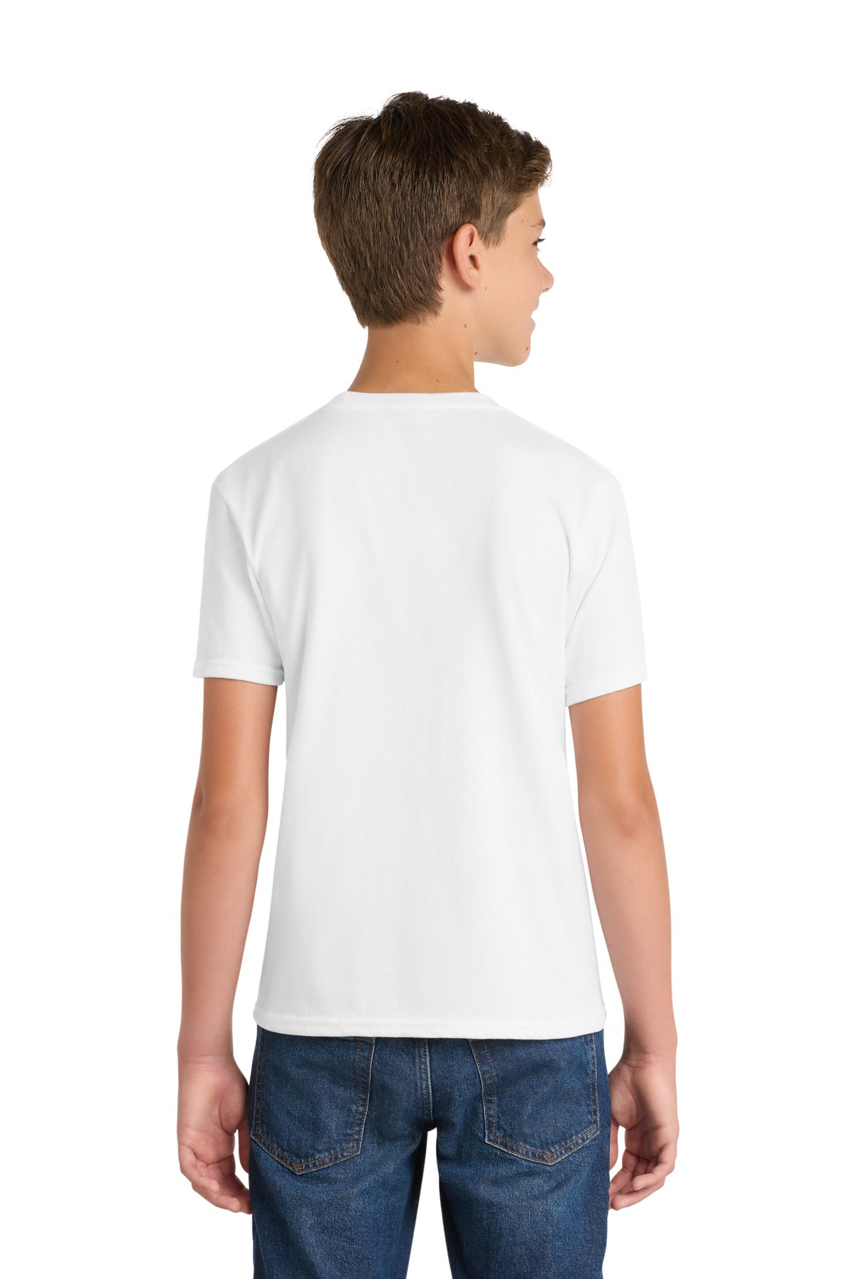 Port & Co Youth Fan Favorite Blend Tee. PC455Y - White - back