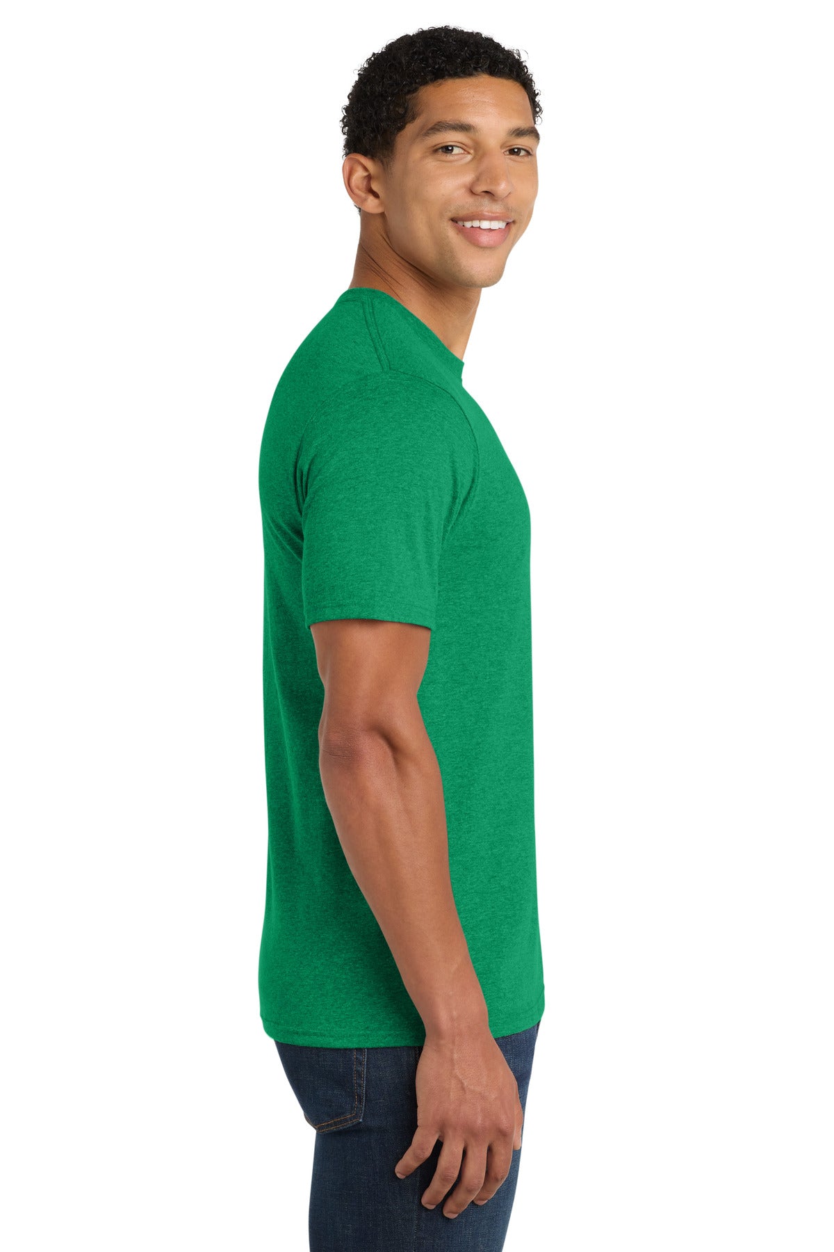 Port & Co Fan Favorite Blend Tee. PC455 - Athletic Kelly Green Heather - side