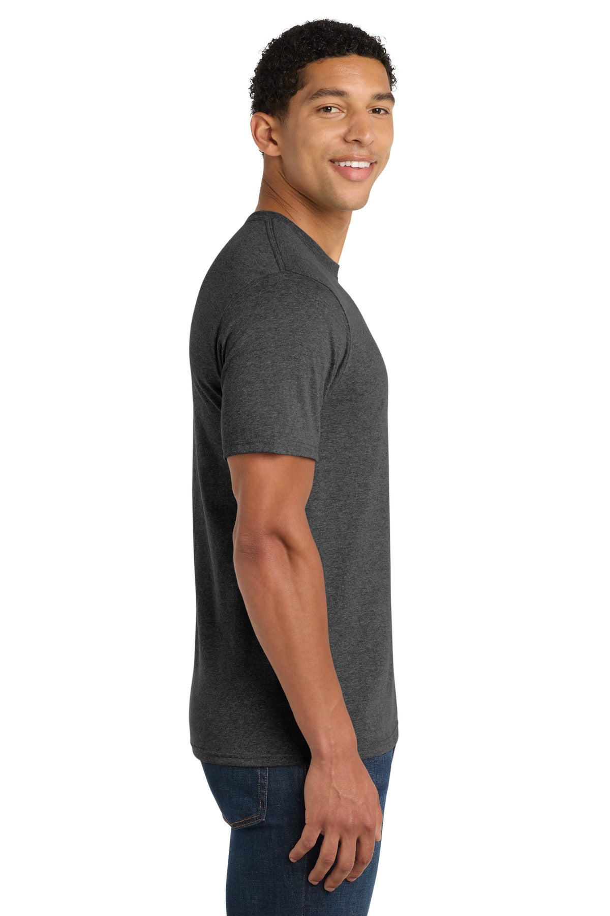 Port & Co Fan Favorite Blend Tee. PC455 - Black Heather - side