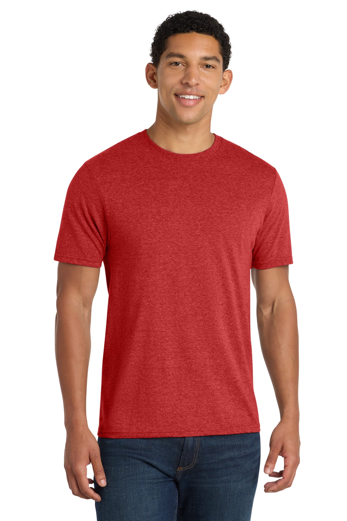 Port & Co Fan Favorite Blend Tee. PC455 - Bright Red Heather - front