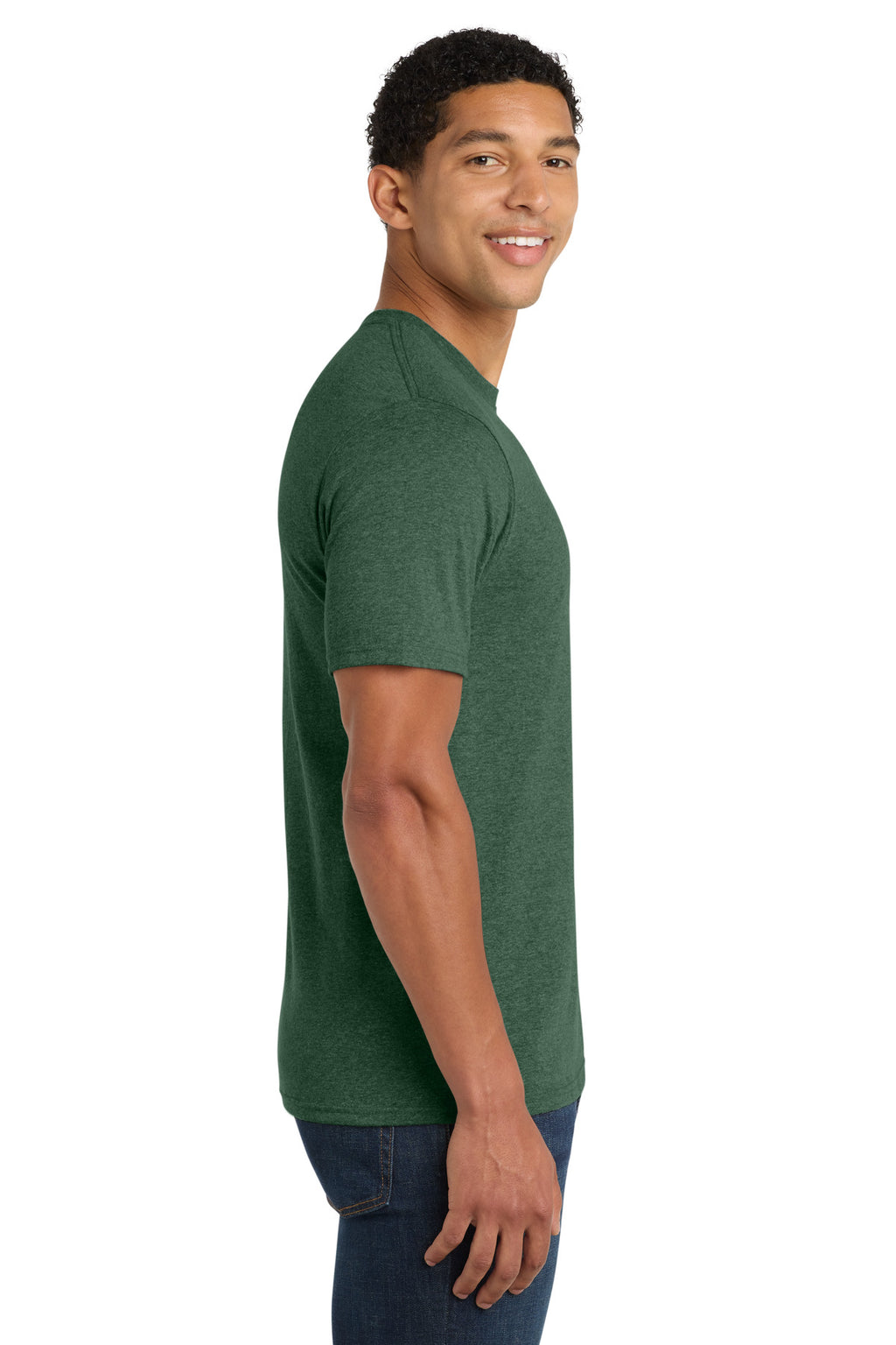 Port & Co Fan Favorite Blend Tee. PC455 - Forest Green Heather - side