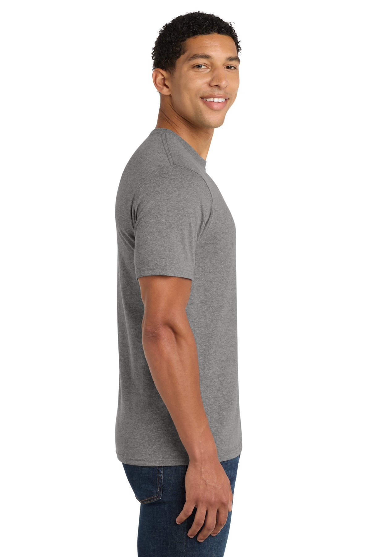 Port & Co Fan Favorite Blend Tee. PC455 - Graphite Heather - side