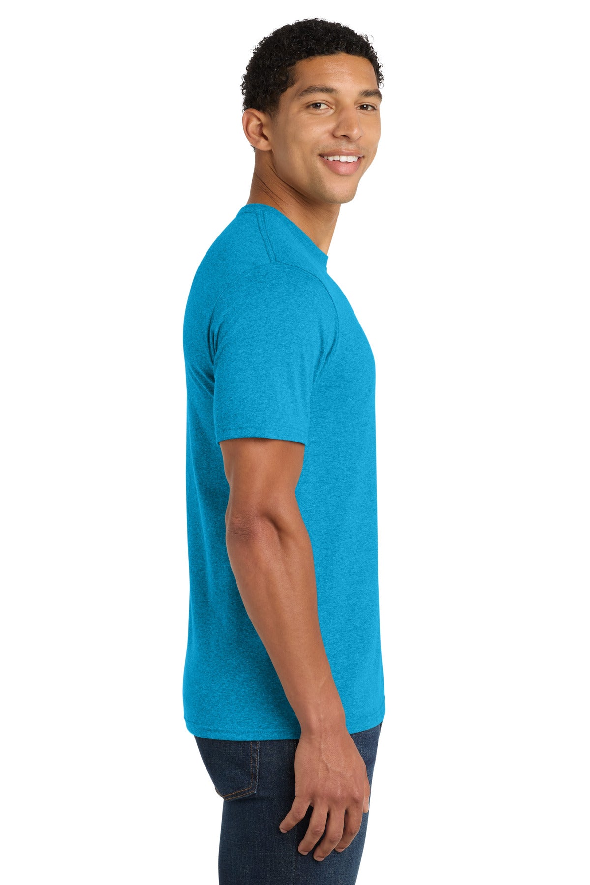 Port & Co Fan Favorite Blend Tee. PC455 - Sapphire Heather - side