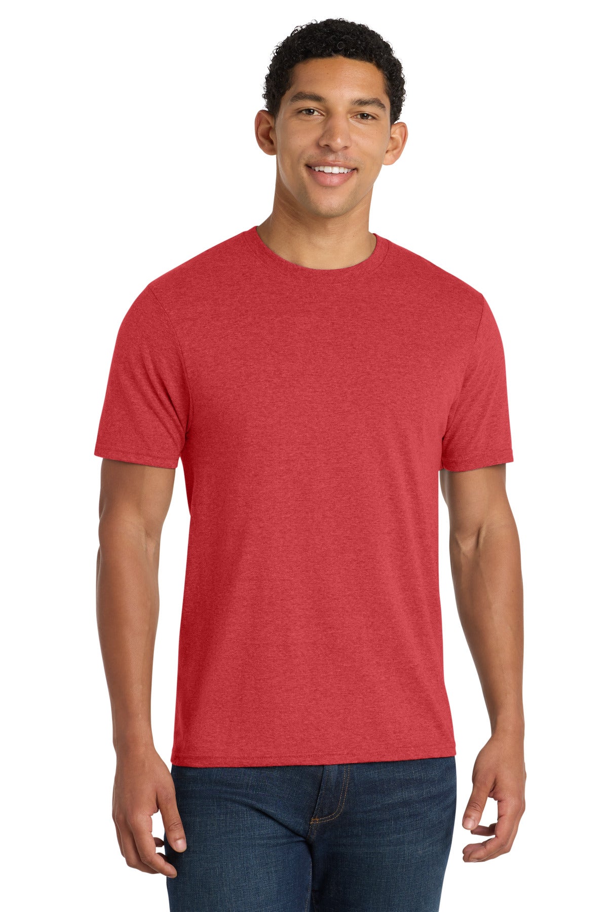 Port & Co Fan Favorite Blend Tee. PC455 - Team Cardinal Heather - front