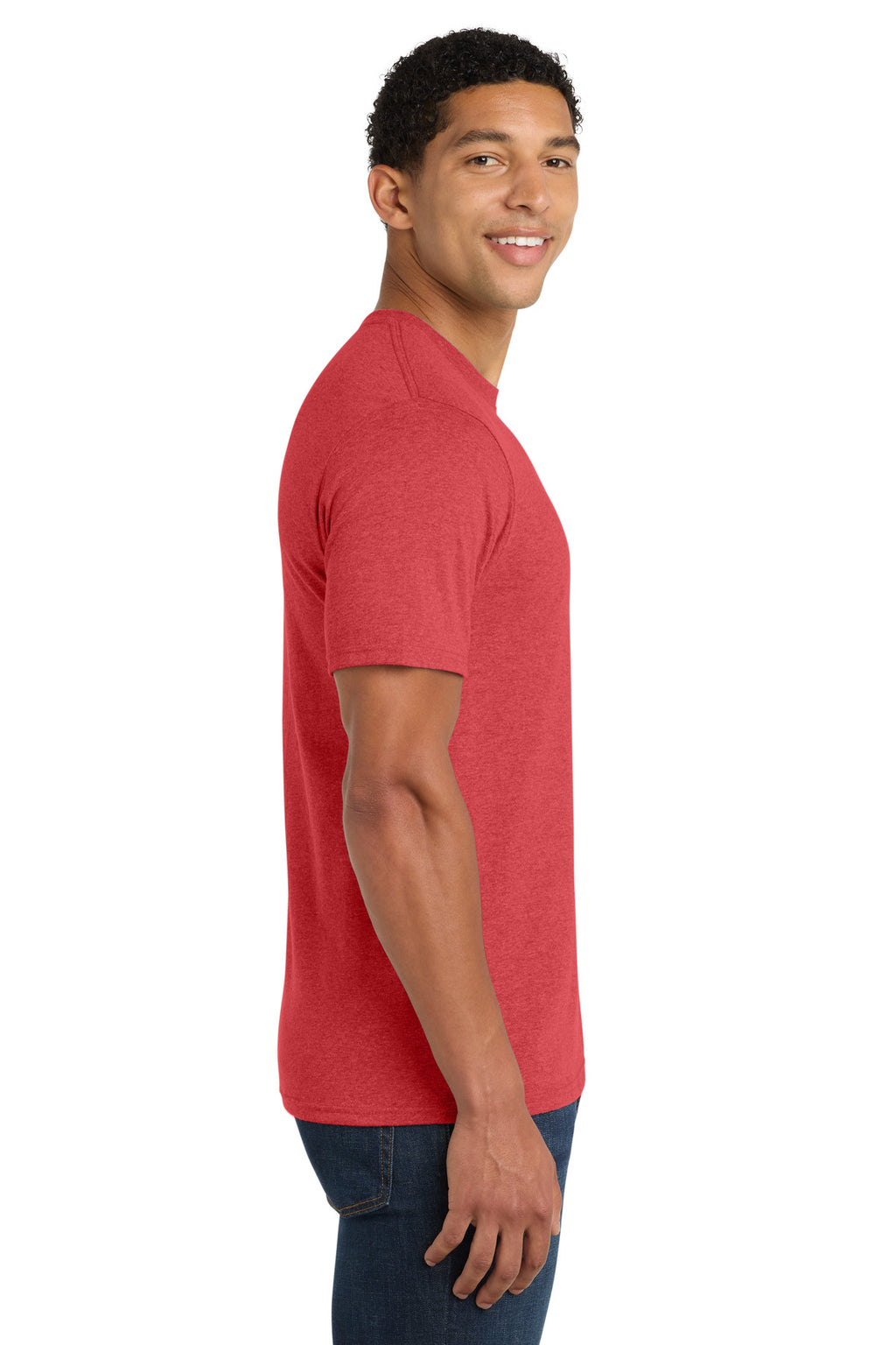 Port & Co Fan Favorite Blend Tee. PC455 - Team Cardinal Heather - side