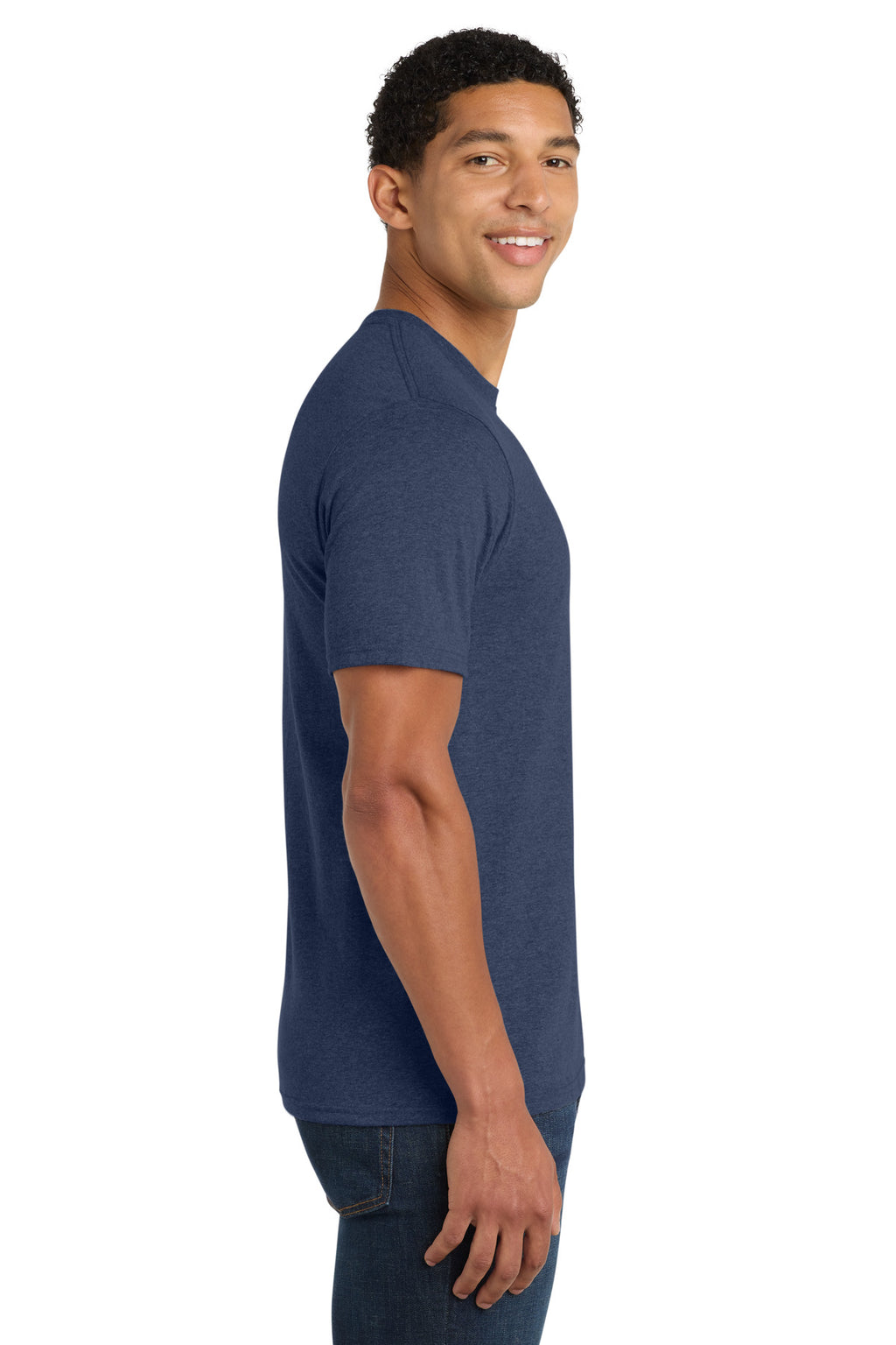 Port & Co Fan Favorite Blend Tee. PC455 - Team Navy Heather - side