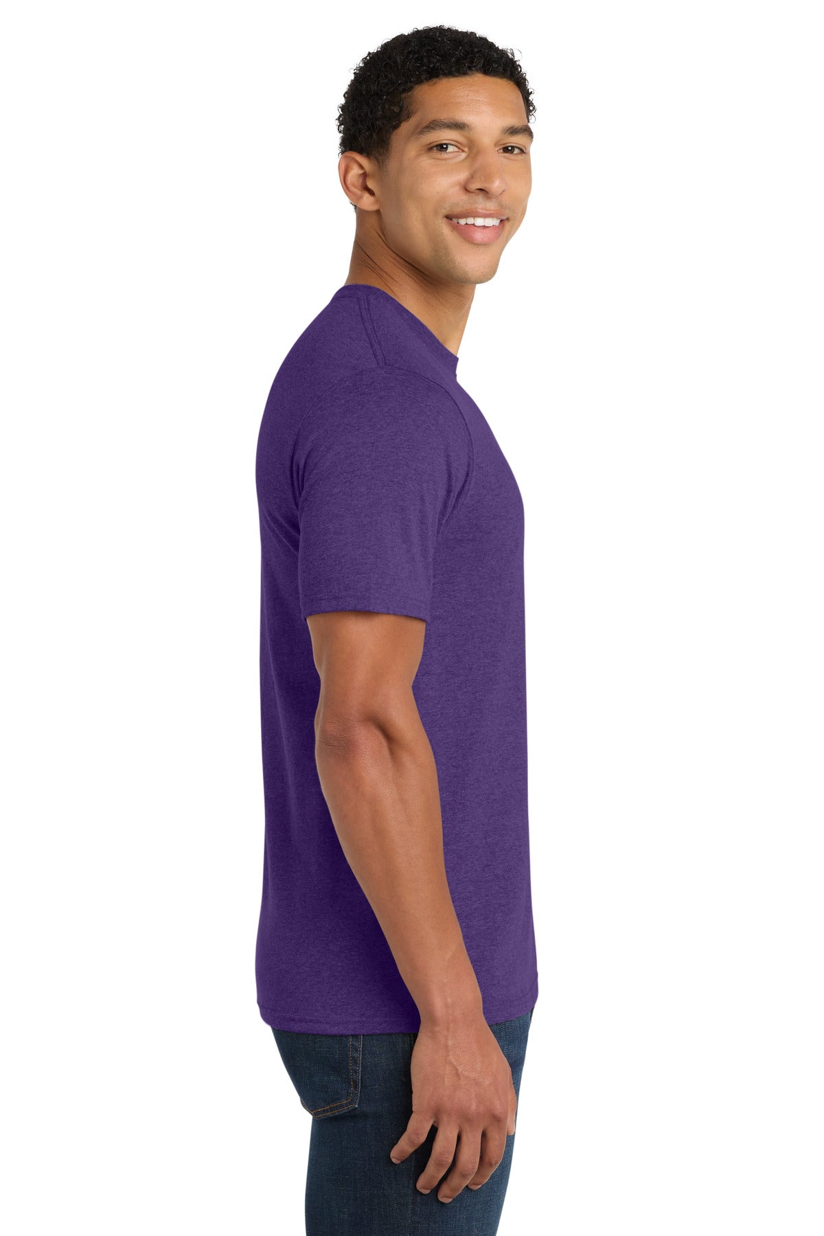 Port & Co Fan Favorite Blend Tee. PC455 - Team Purple Heather - side