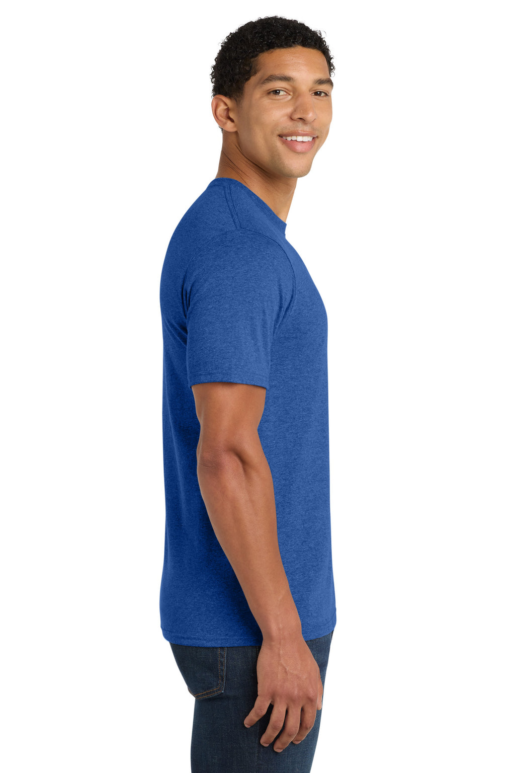 Port & Co Fan Favorite Blend Tee. PC455 - True Royal Heather - side
