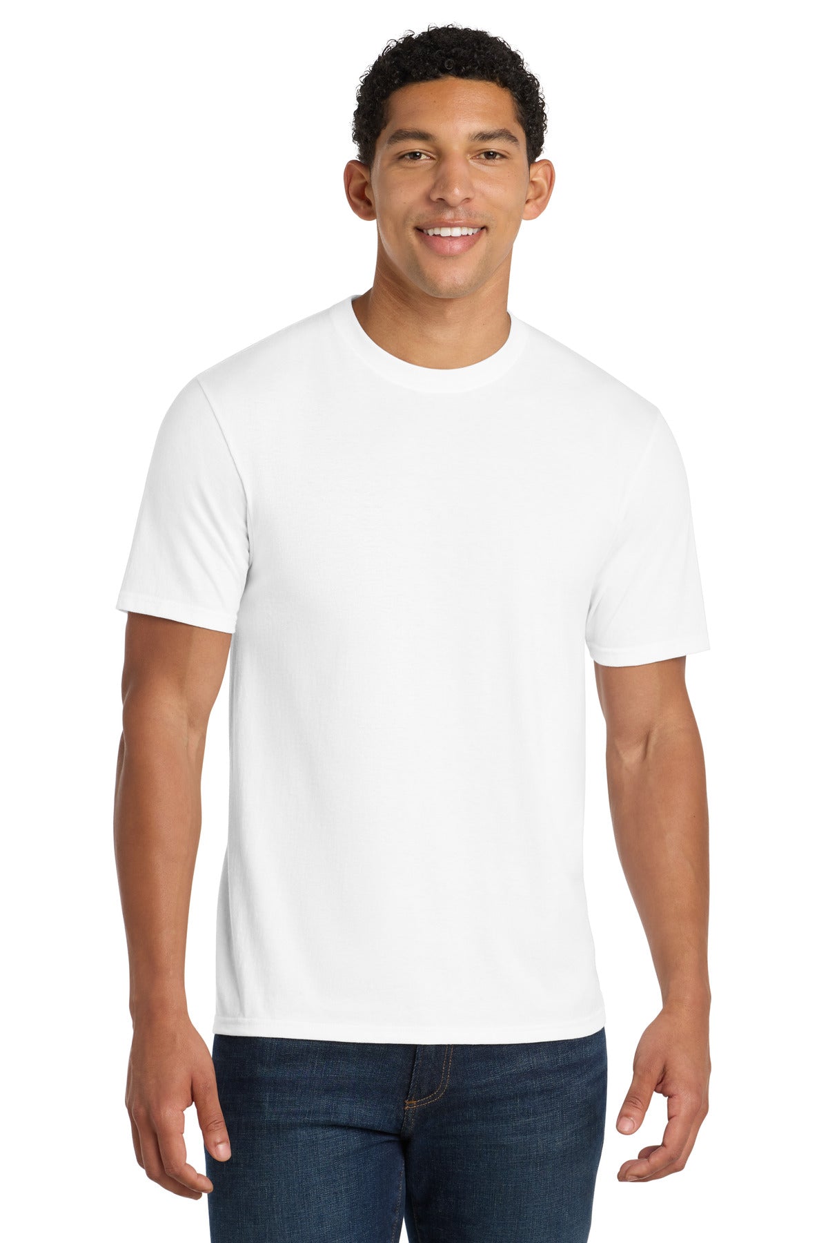 Port & Co Fan Favorite Blend Tee. PC455 - White - front