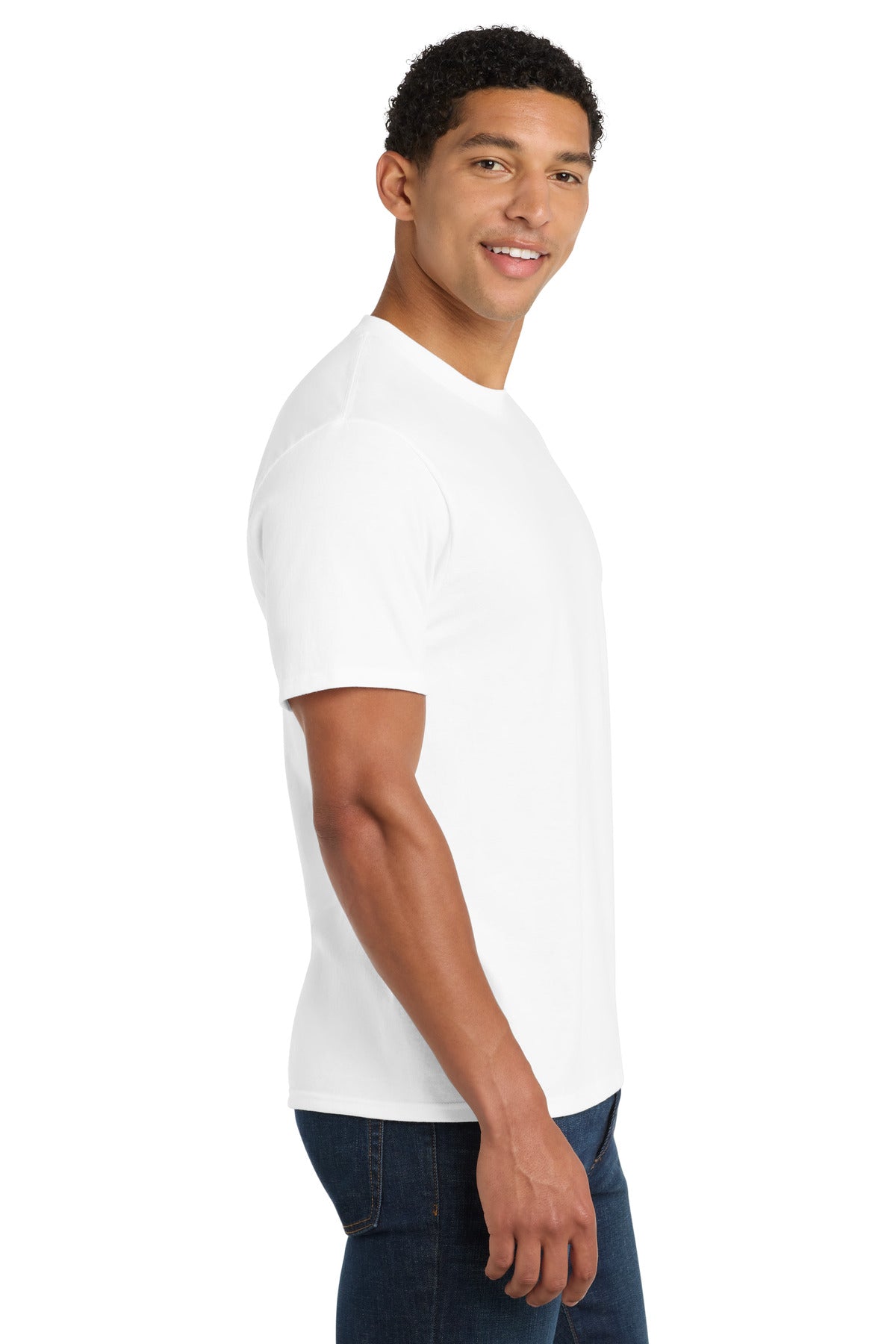 Port & Co Fan Favorite Blend Tee. PC455 - White - side